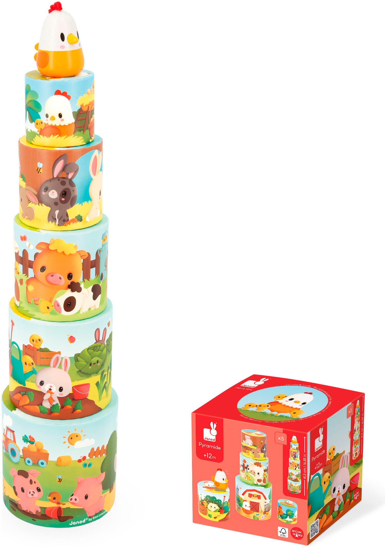 Janod Stapelspielzeug »Meine erste Pyramide - Huhn« FSC® - schützt Wald günstig online kaufen