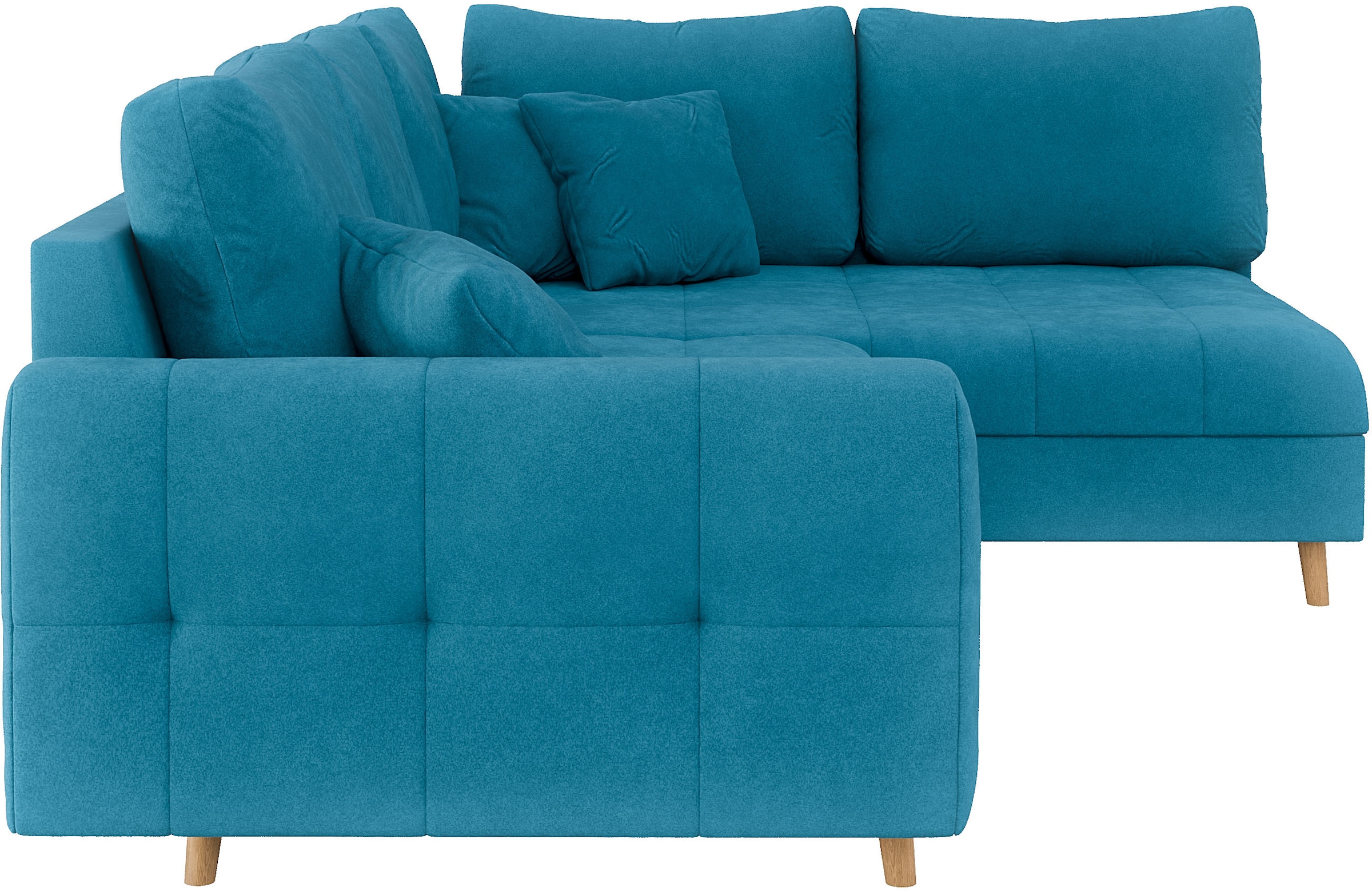 Home affaire Ecksofa »CHARRE L-Form mit Ottomane, Maße B/T/H: 231/161/81 cm«, feine Steppung, lose Rücken- und Zierkissen, auch in Cord und Bouclé