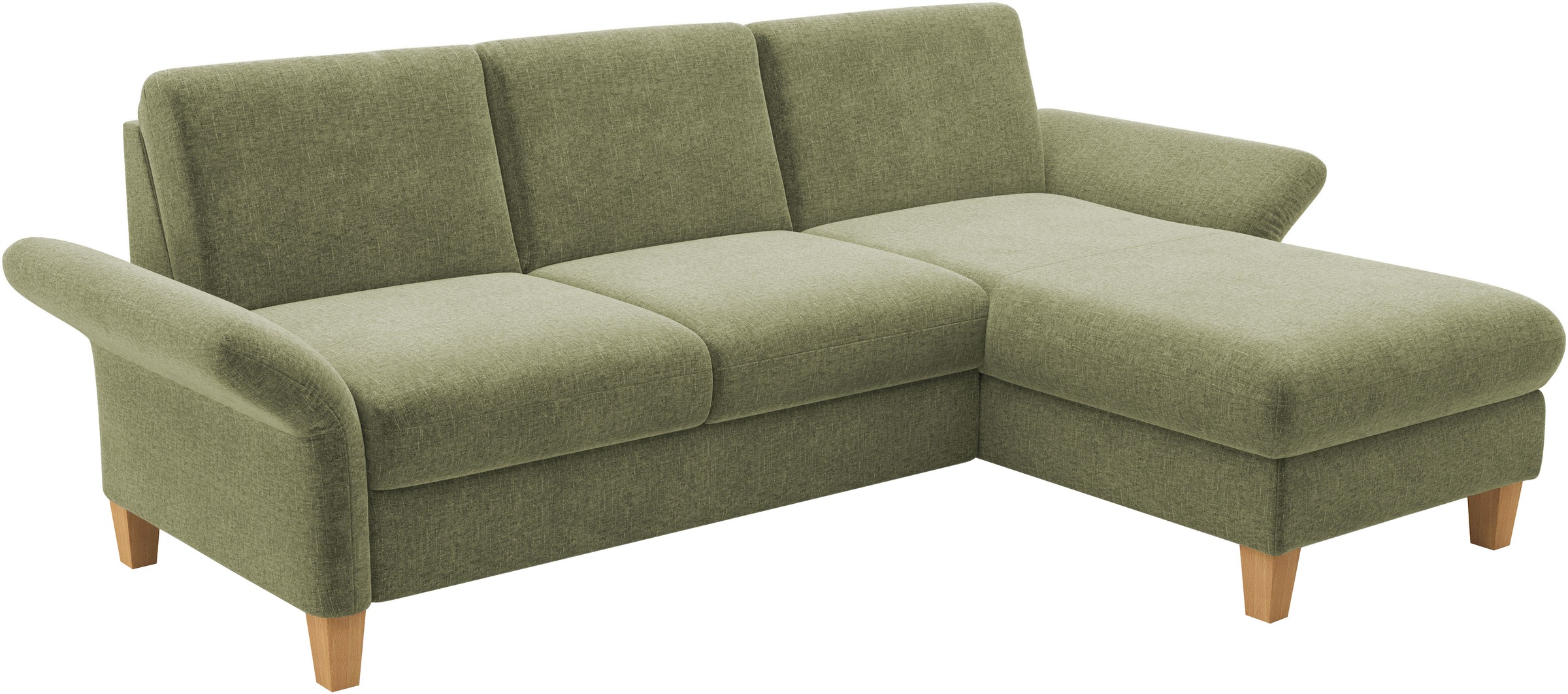 Home affaire Ecksofa »Rochelle«, wahlweise mit Armlverstellung, Klappbett mit Rollen & Bettkasten