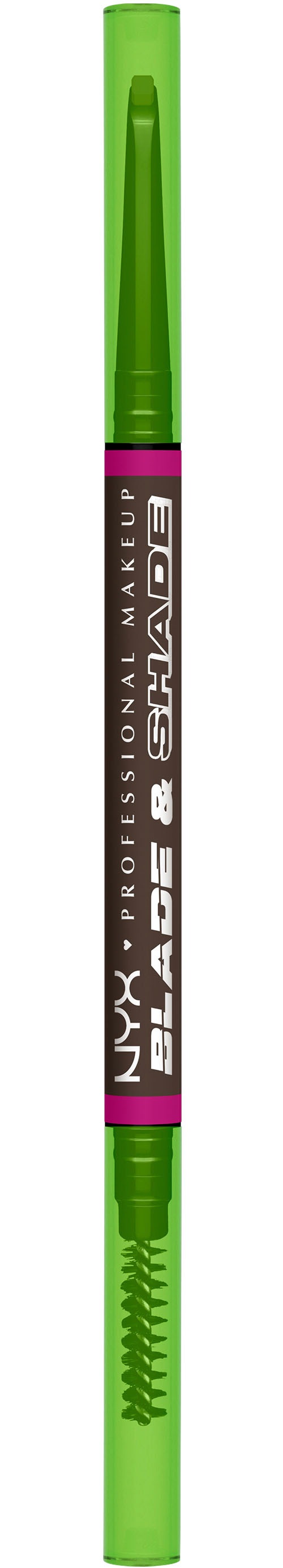 NYX PROFESSIONAL MAKEUP Augenbrauenpflege »BLADE & SHADE NANO AUGENBRAUENSTIFT« zweiseitige Spitze, integrierte Bürste, wischfest.