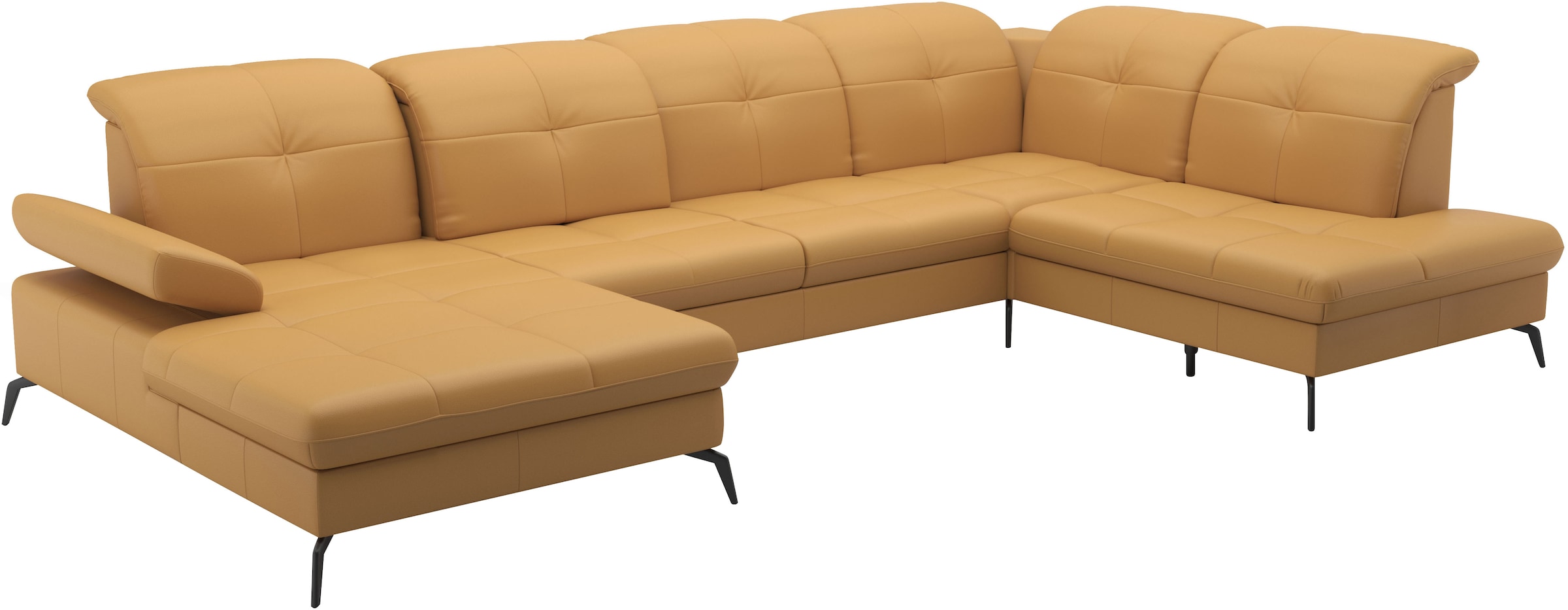 sit&more Wohnlandschaft »Amica, U-Form, inkl. Sitztiefenverstellung und Armteilverstellung«, wahlweise mit Kopfteilverstellung, Bettfunktion und Bettkasten