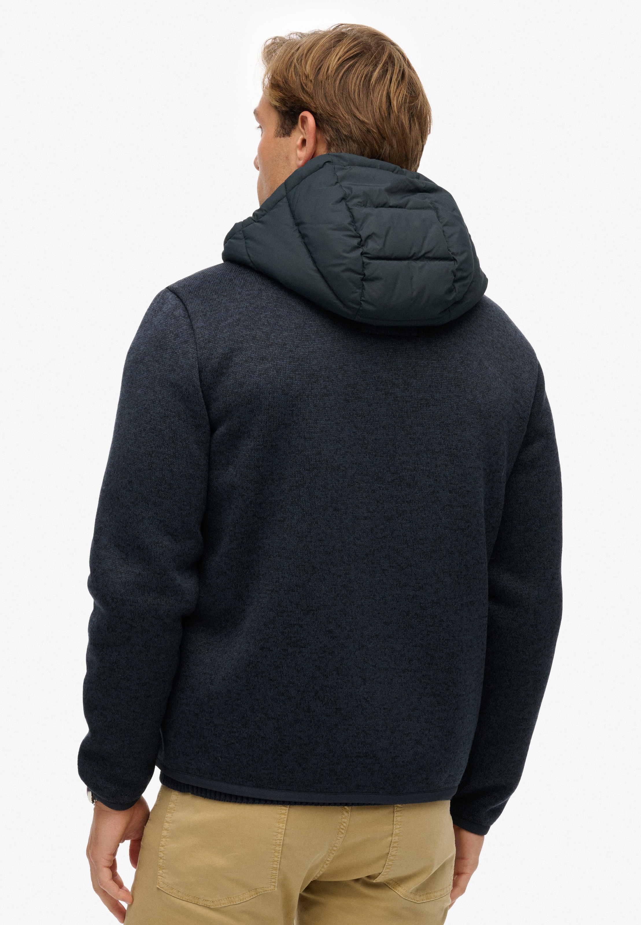 Superdry Steppjacke »HOODED STORM KNIT HYBRID JKT« mit Kapuze