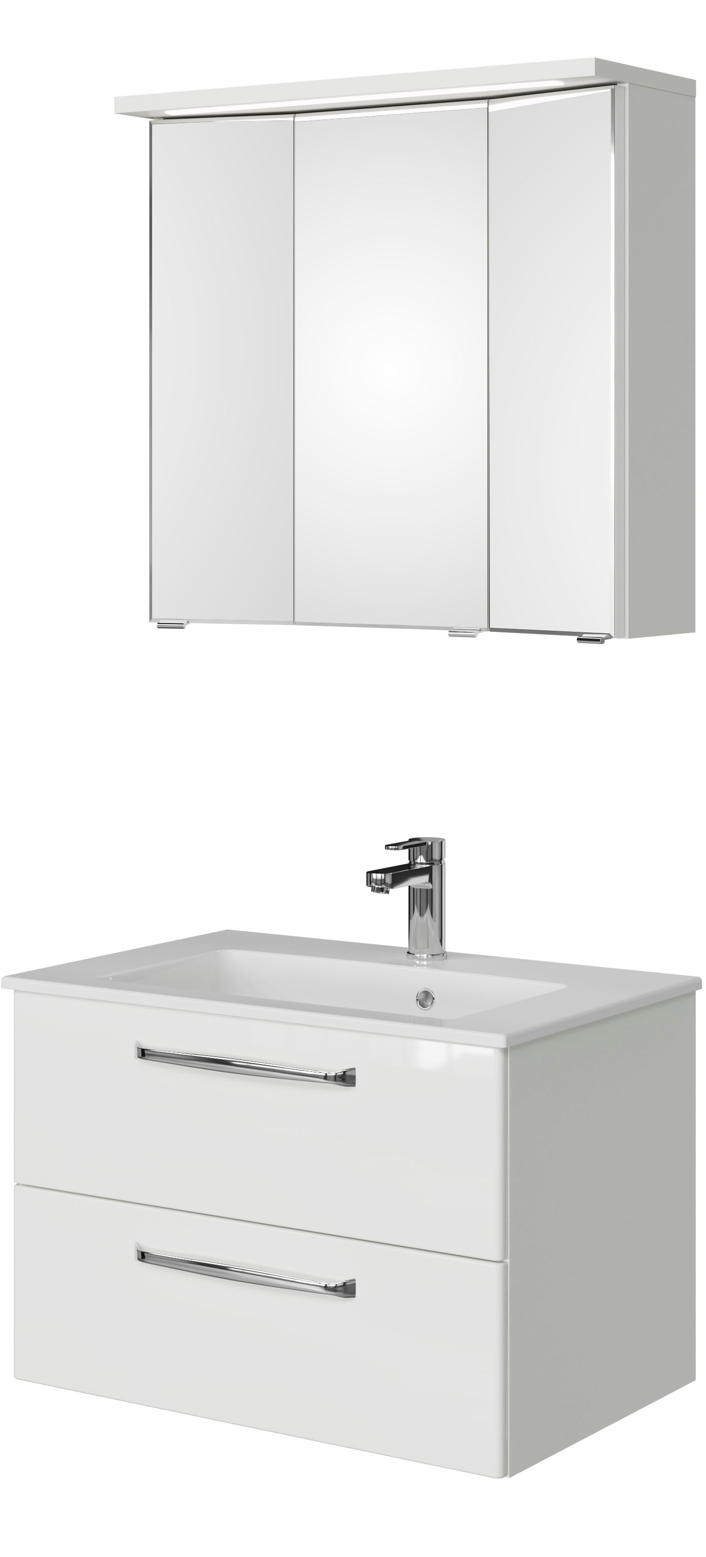 Saphir Badmöbel-Set »Trentino 2-teilig Mineralmarmor-Waschtisch mit LED-Spi günstig online kaufen