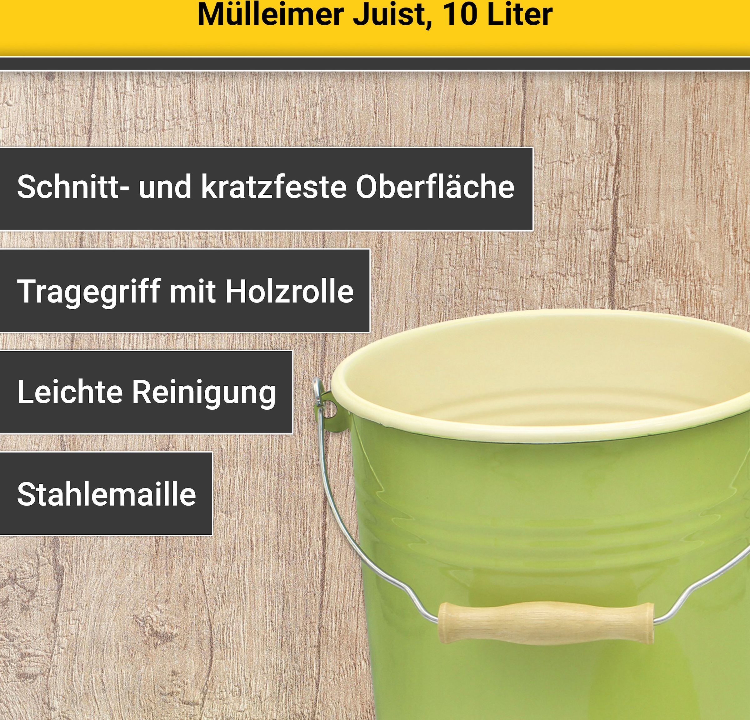 Krüger Mülleimer, schnitt- / kratzfeste Oberfläche, bakterienabweisend, extrem langlebig