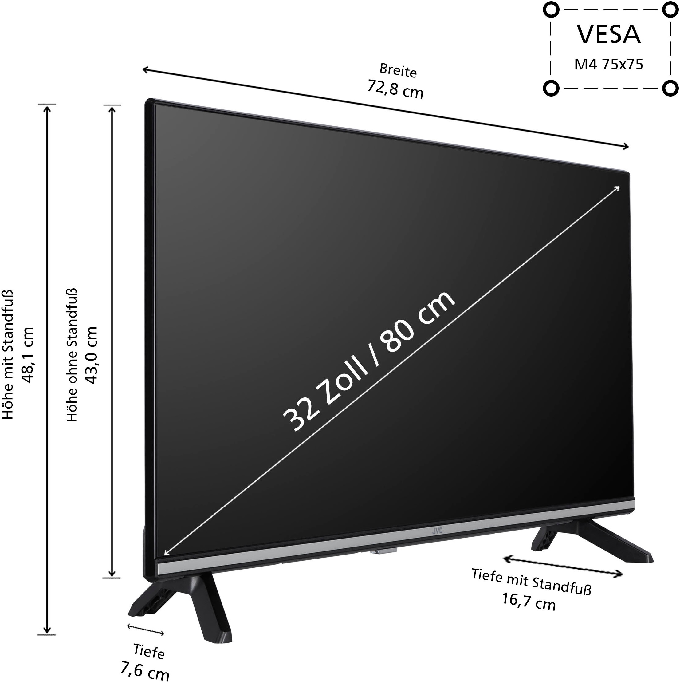 JVC LED-Fernseher »LT-32VH7555«, Smart-TV