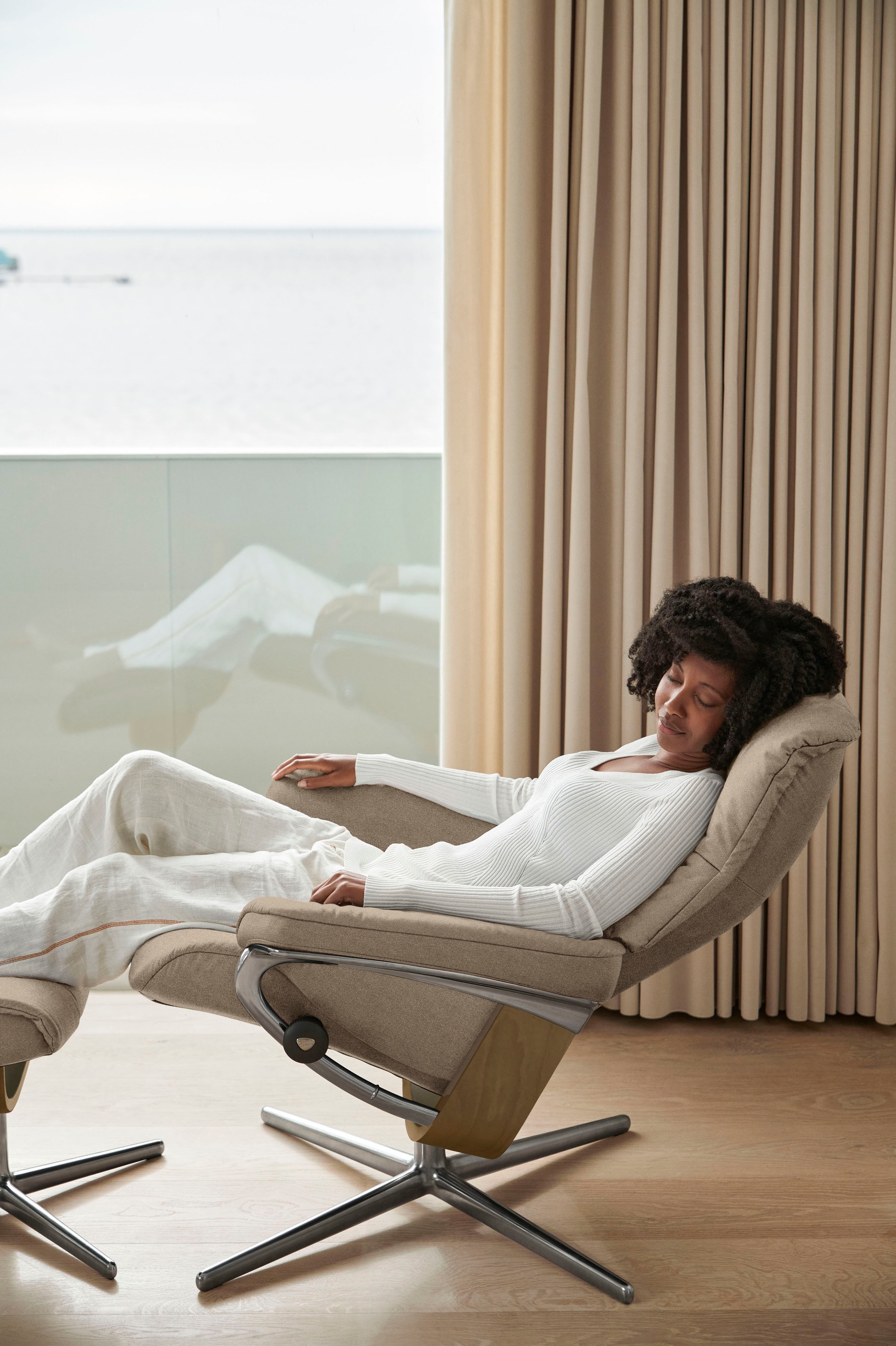 Stressless® Fußhocker »Mayfair«, mit Cross Base, Größe S, M & L, Holzakzent Eiche
