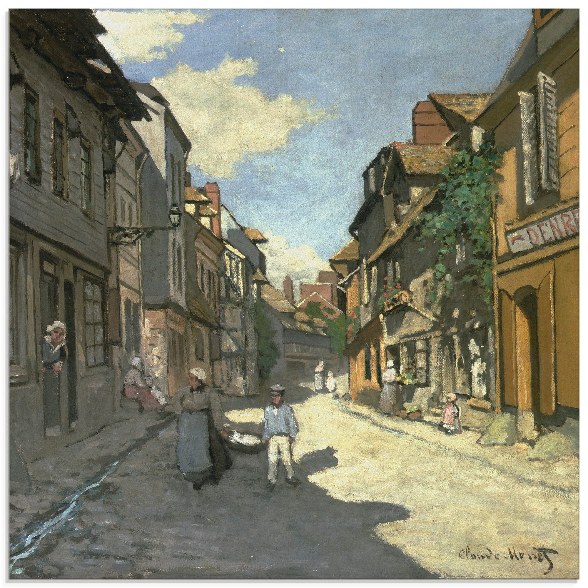 Artland Glasbild "Dorfstrasse, Normandie", Gebäude, (1 St.), in verschieden günstig online kaufen