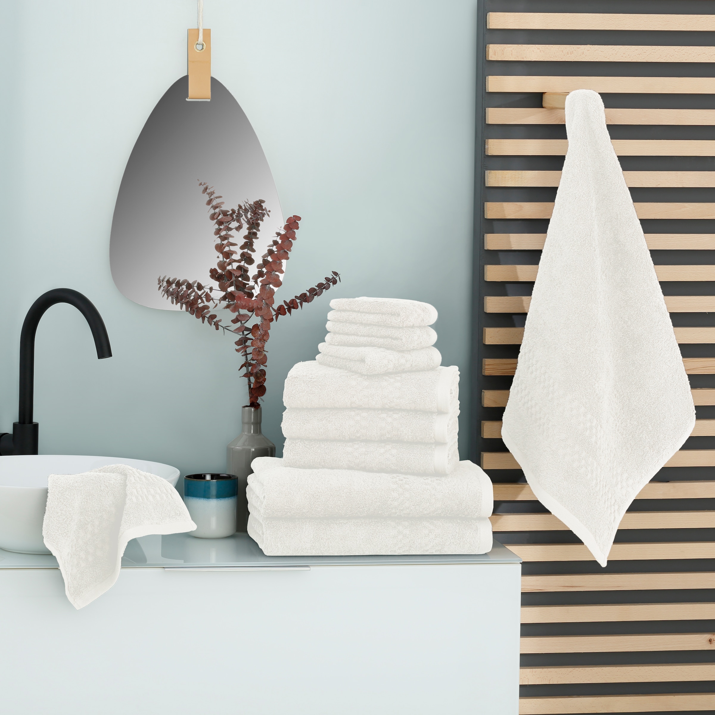 my home Handtuch Set »Regona, als 10 tlg Set und Serie, Premium Handtücher, 500 gr/m²«, Set, 10 tlg., Frottier, Duschtücher, Handtücher, Gästetücher, Seiftücher, 100% Baumwolle