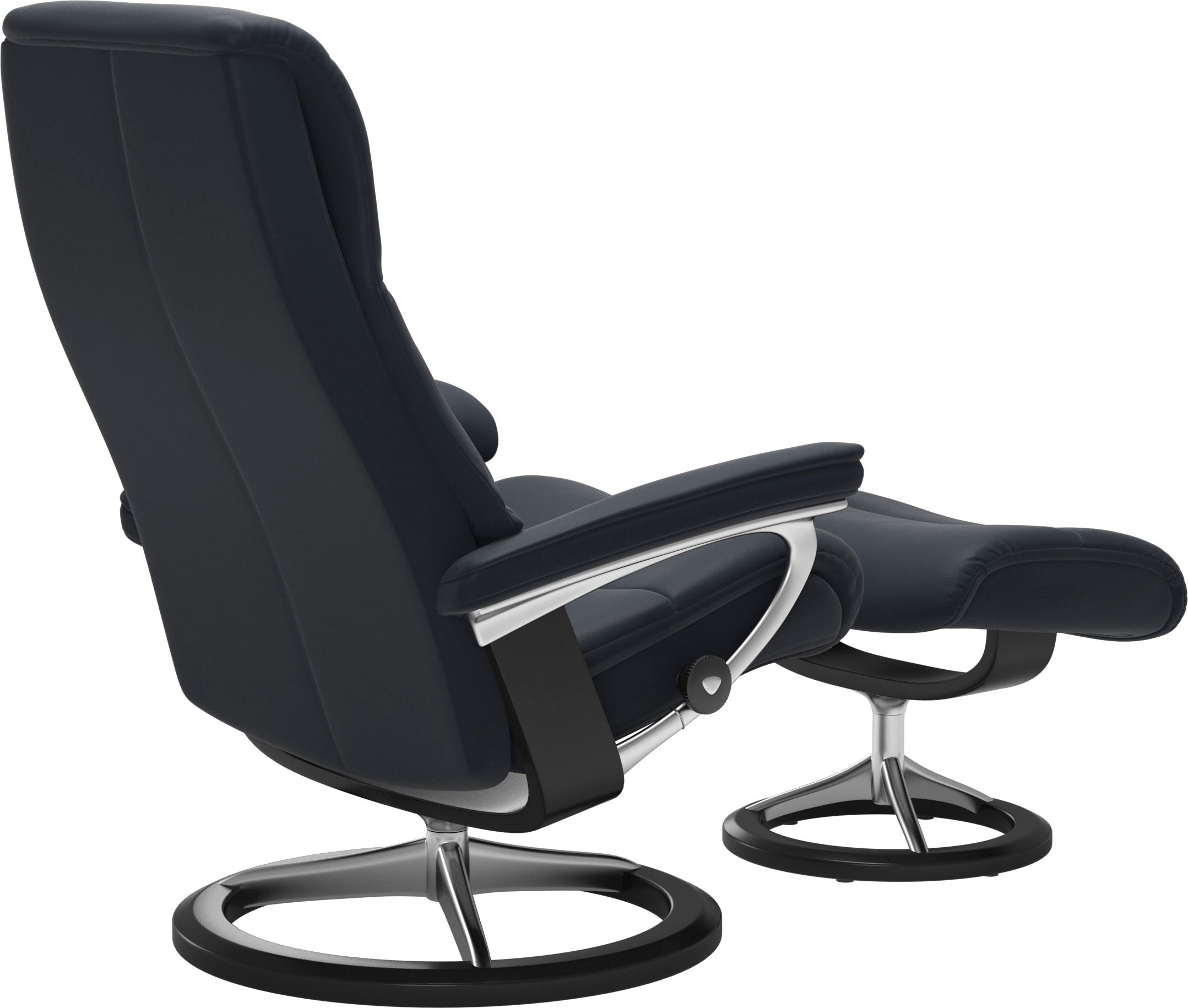 Stressless® Relaxsessel »View«, (Set, Relaxsessel mit Hocker), mit Signature Base, Größe M,Gestell Schwarz