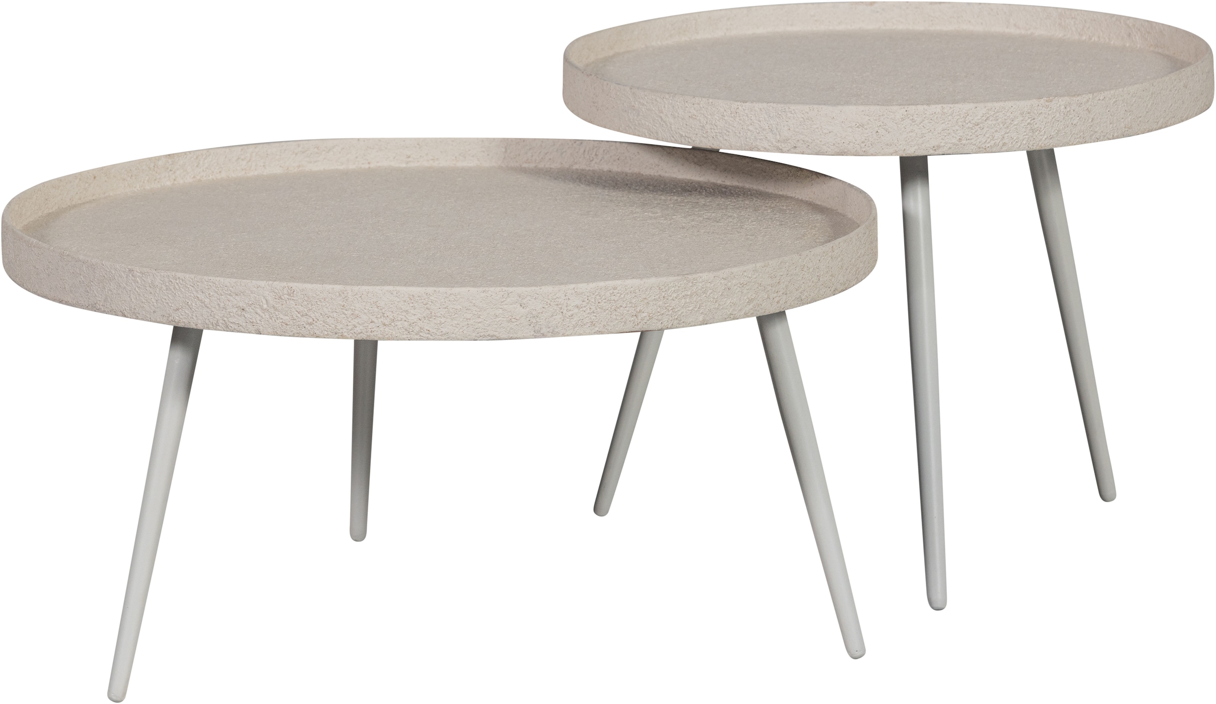WOOOD Beistelltisch »Bounds mit Metallbeinen und Multiplex-Zinkbeschichtung Ø 58 x H 44 cm« 4 cm Randerhöhung, Metallbeine Höhe 40 cm, Tragkraft 20 kg,