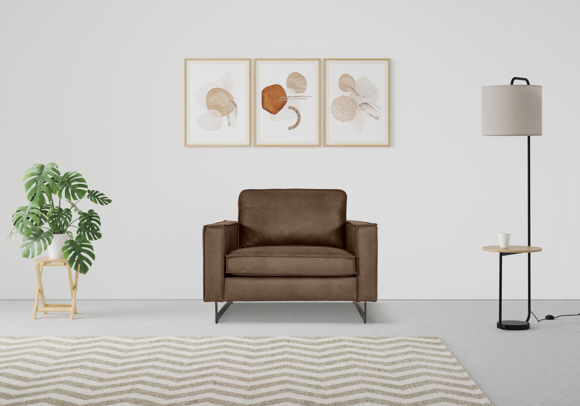 PLACES OF STYLE Loveseat »Pinto 105 cm, Cord, Chenille, Lederoptik« mit Ked günstig online kaufen