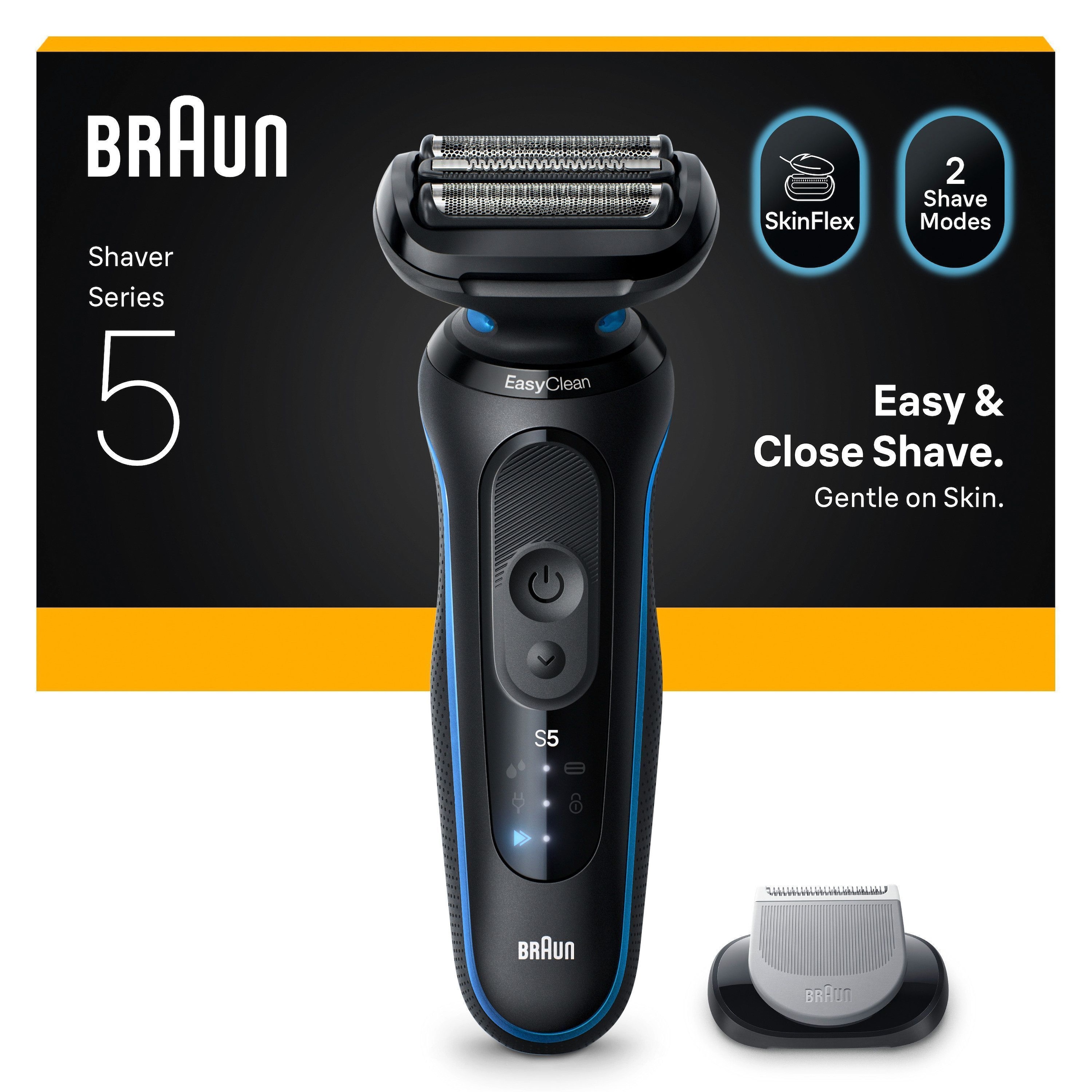 Braun Elektrorasierer »Series 5 52-B1600s«, 1 St. Aufsätze, 100% wasserdicht, Körperpflege-Aufsatz, Bis zu 50 Min, Made in Germany