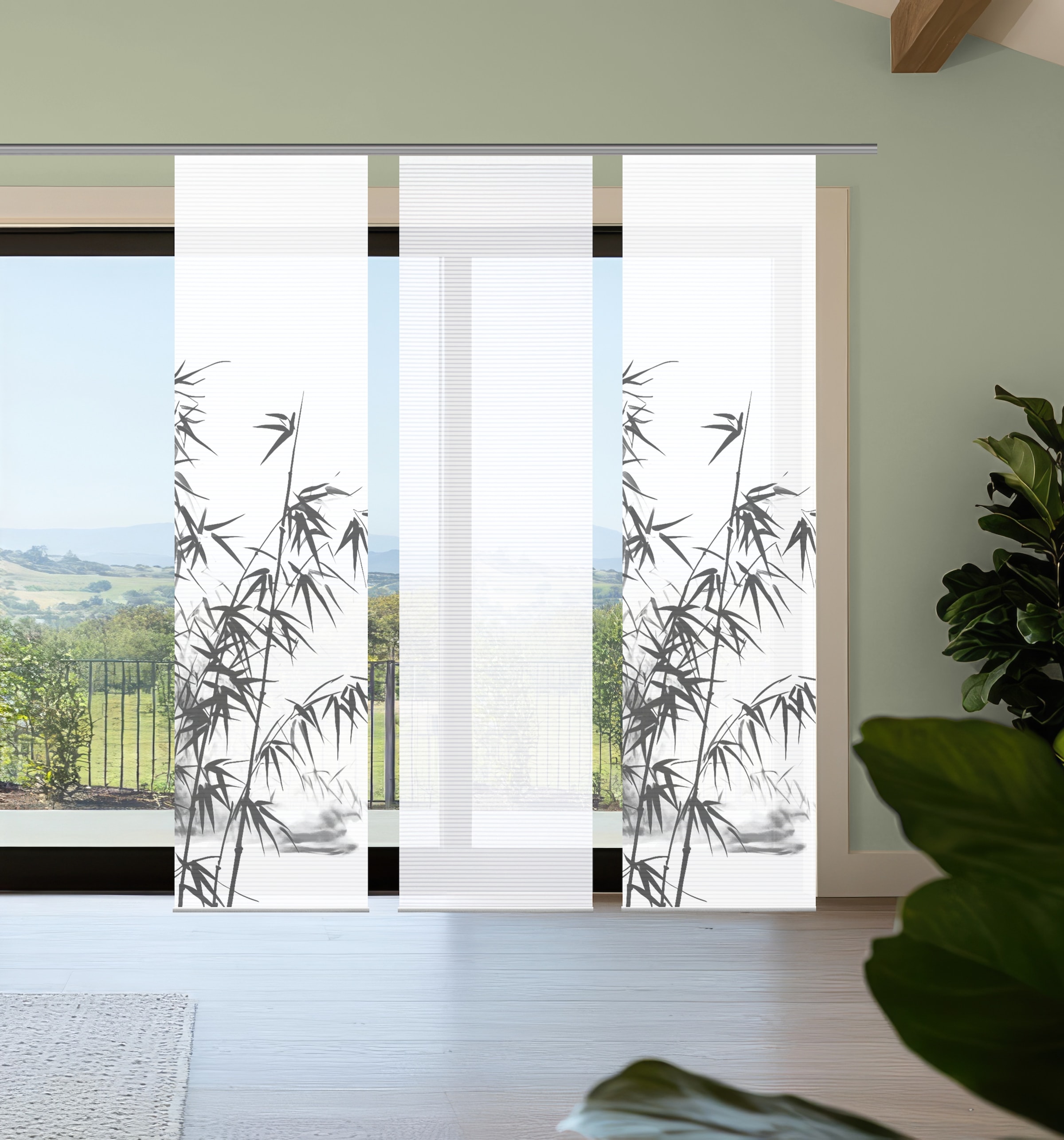 HOME in green Schiebegardine »RUFUS« Paneelwagen 3 Stk. tlg. Bambusoptik, S günstig online kaufen