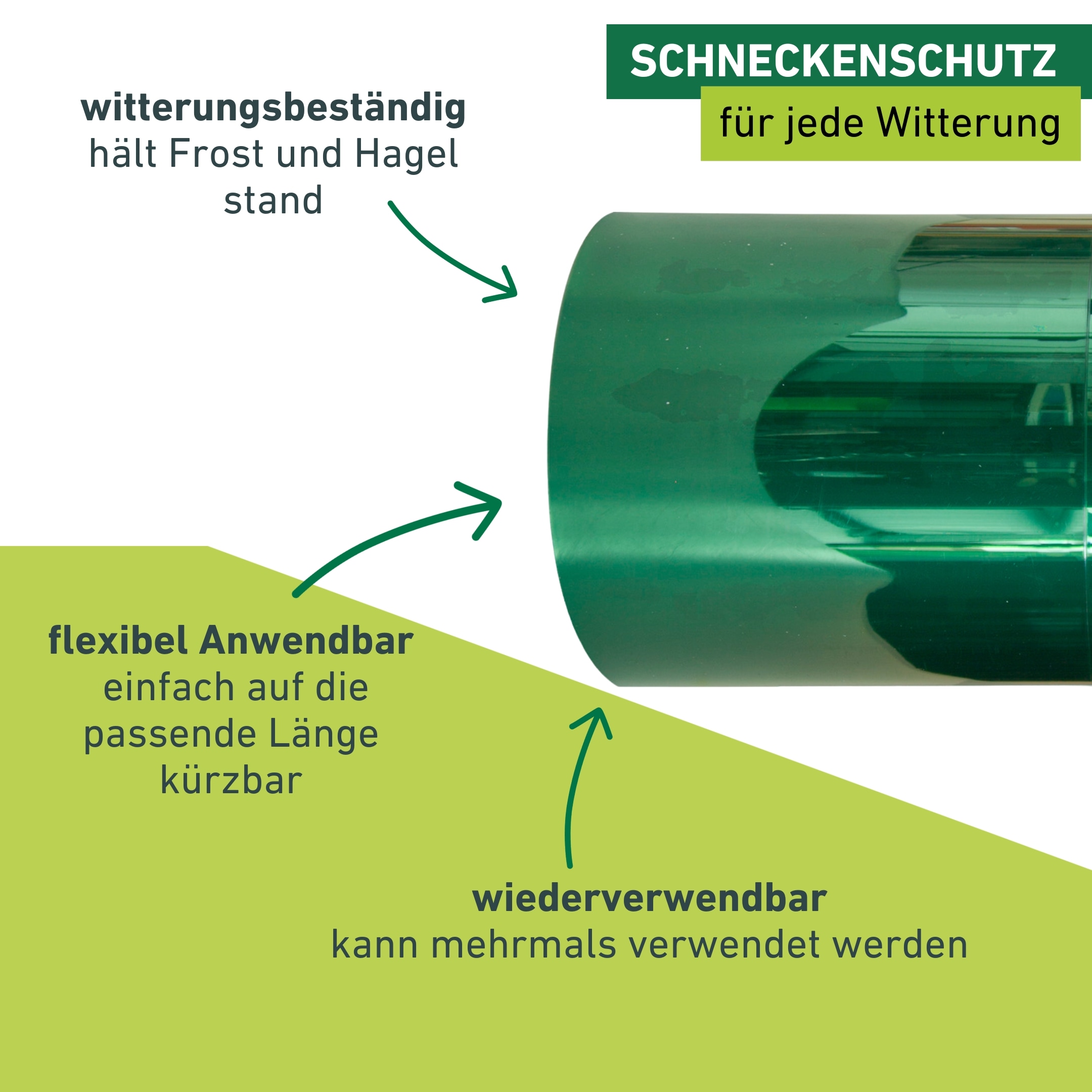 Windhager Schneckenkante »aus PET, Schneckenbarriere 20 cm x 8 m« Schneckenschutz für Beete, wiederverwendbar und recyclebar, grün