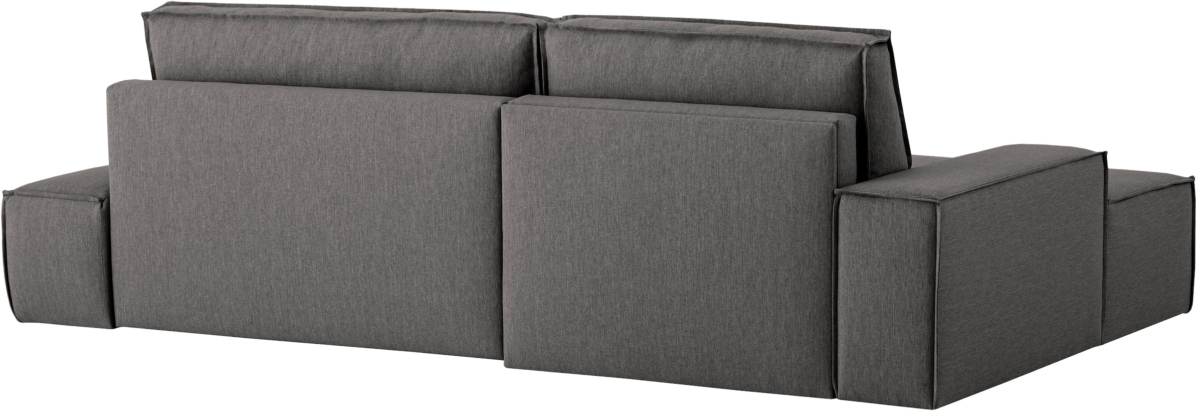 Home affaire Ecksofa »SHERWOOD, Schlafsofa in L-Form offen (275cm), Cord, Leinenoptik«, Schlaffunktion und Bettkasten, Kedernaht, hoher Sitz- & Liegekomfort
