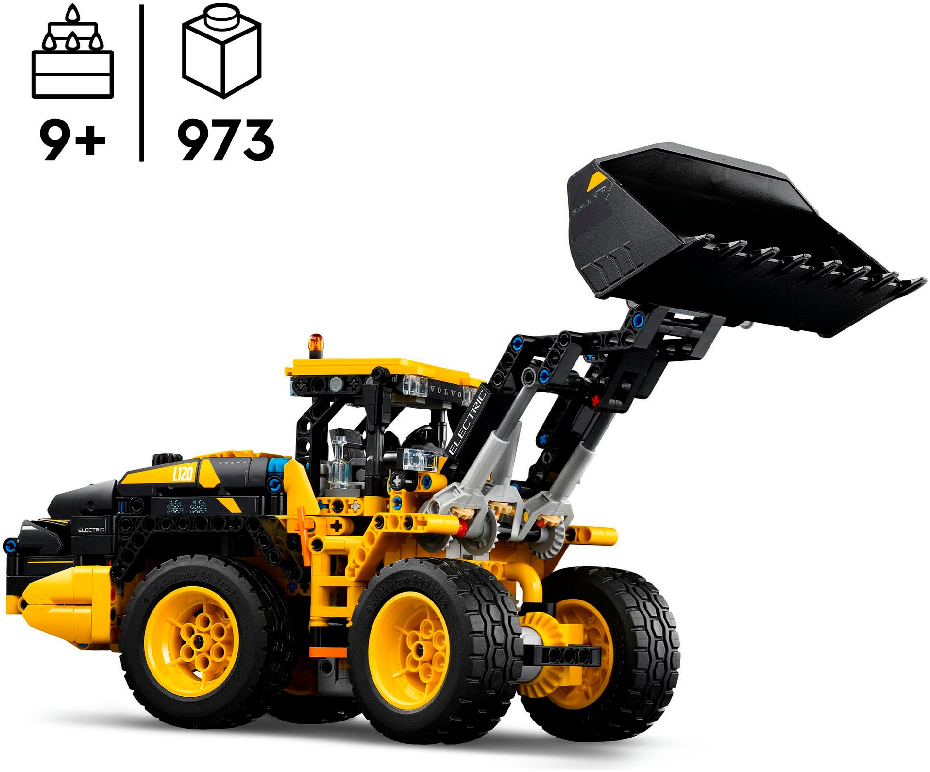 LEGO® Konstruktionsspielsteine »Volvo L120 Electric Radlader (42209), LEGO Technic«, (973 St.), Made in Europe