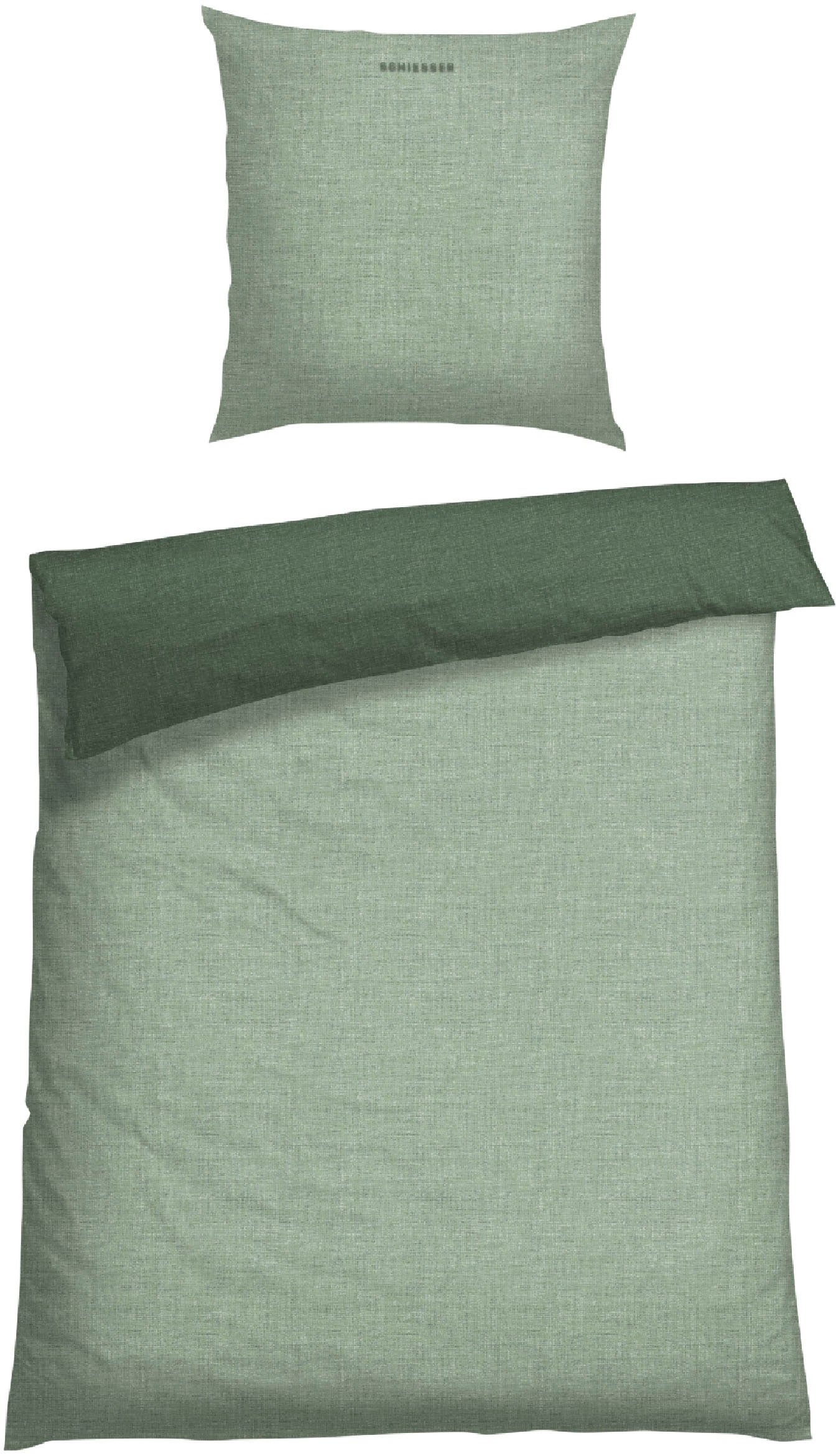 Schiesser Wendebettwäsche »Doubleface aus weicher Baumwolle mit edlem Melangeeffekt« 2 Stk. tlg. ab Größe 135x200 cm erhältlich, Made in Green