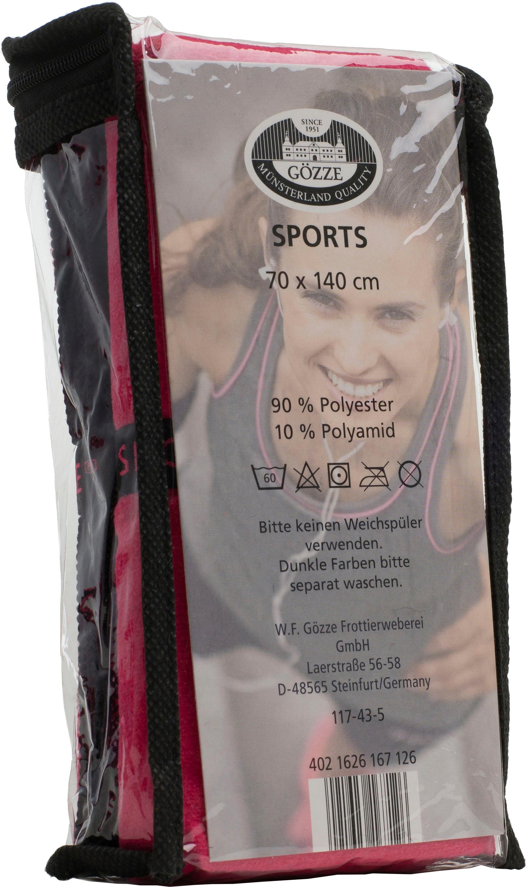 Gözze Sporthandtuch »Sports by Gözze«, (1 St., Sporthandtuch 70 x 140 cm), im Set, schnell trocknend, Mikrofaser, für Sport, Reisen & Camping