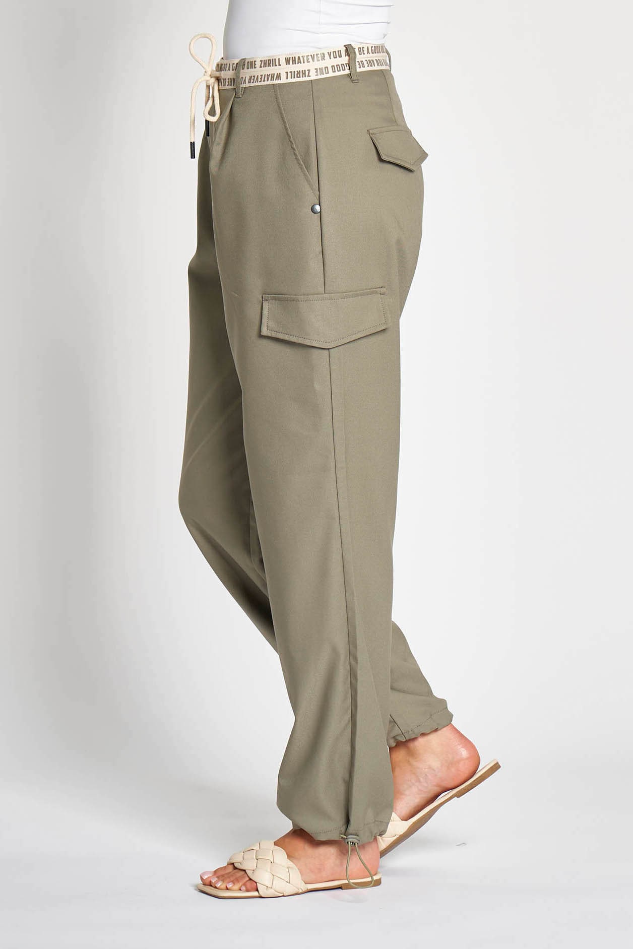 Zhrill Stoffhose »ZHULLA«, Sommerhose mit Kordelzug + Schriftzug am Bund