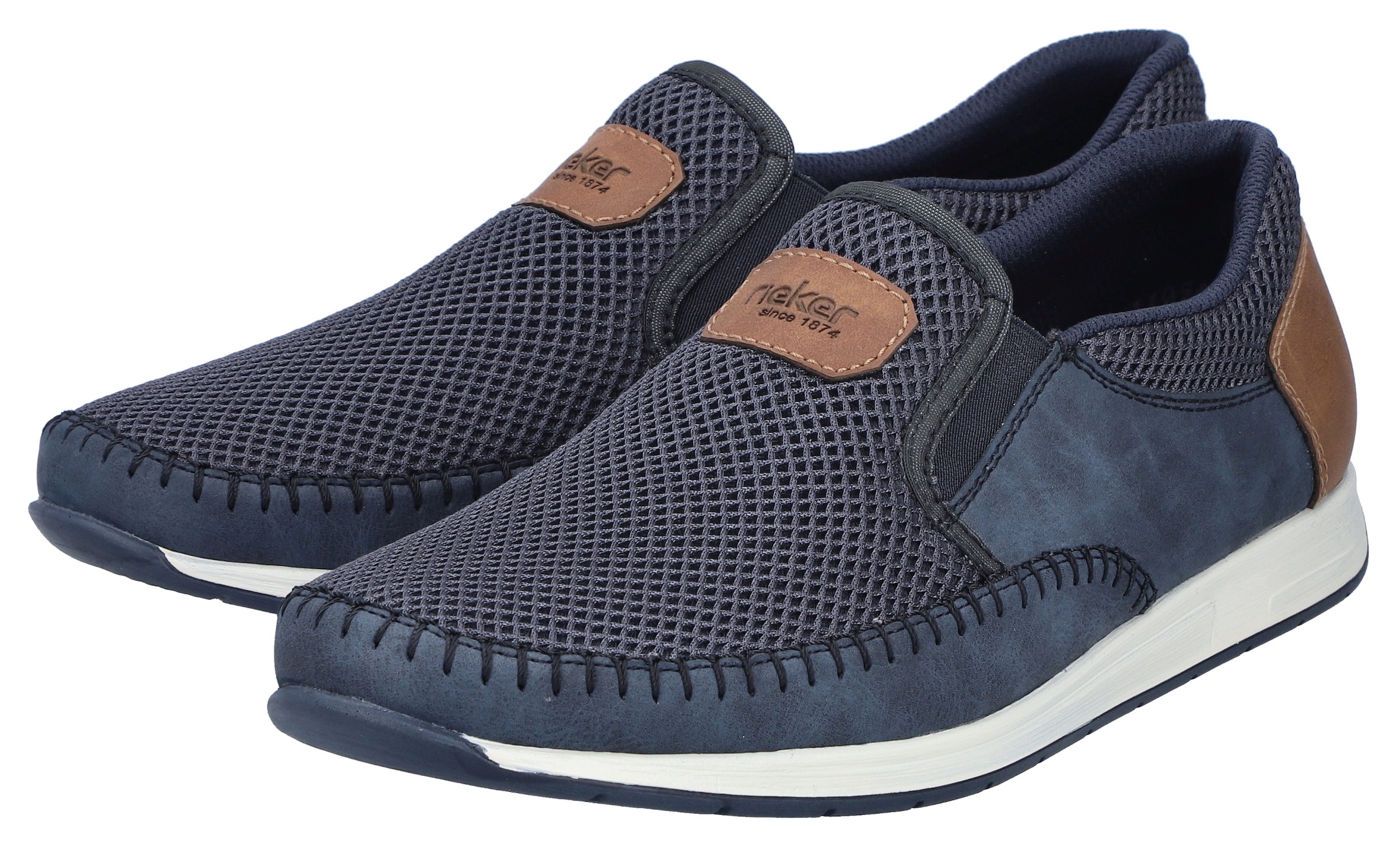 Rieker Slipper  Slip-on Sneaker, Schlupfschuh mit Stretcheinsätze