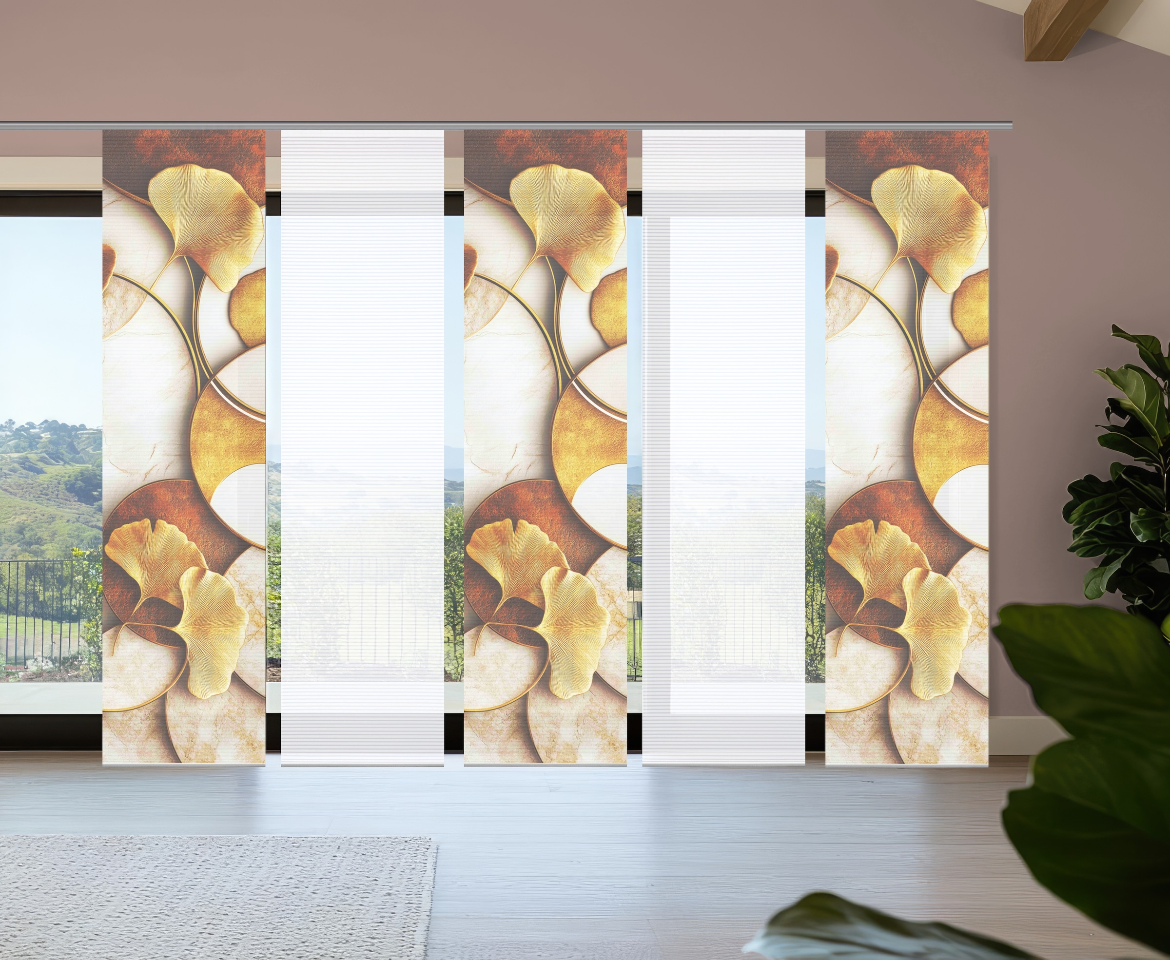 HOME in green Schiebegardine »STORM« Paneelwagen 5 Stk. tlg. Bambusoptik, S günstig online kaufen