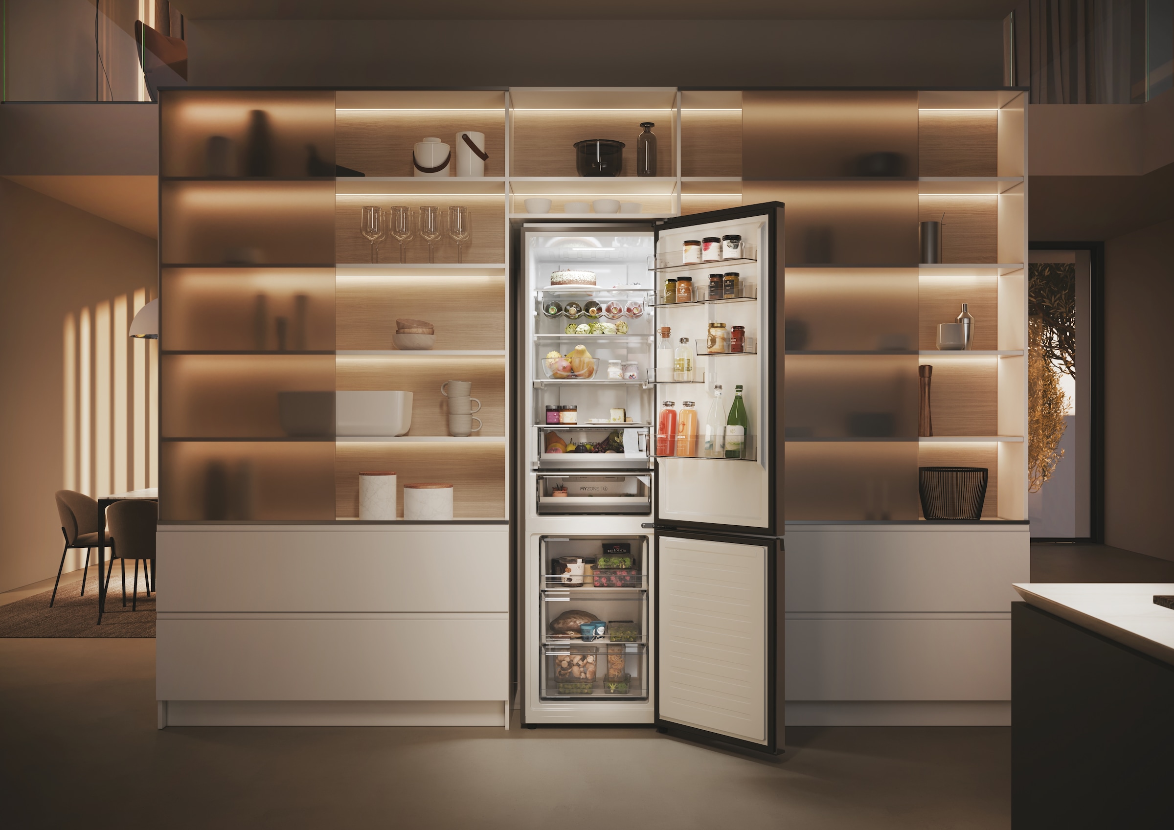 Haier Kühl-/Gefrierkombination 2D 60 Series 5 »HDPW5620BNPK«, Air Surround Technologie: Erhält die Frische zu 99%