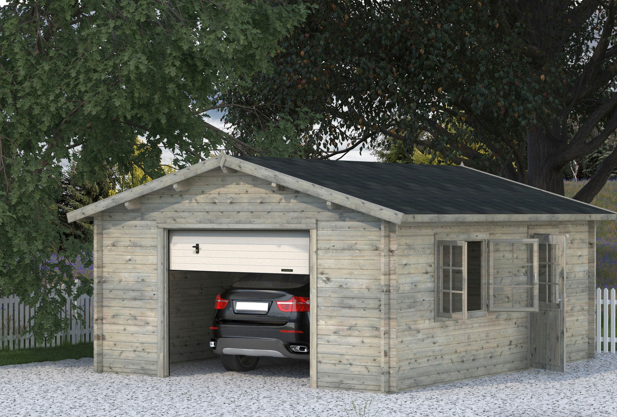 Palmako Garage »Roger«, BxTxH: 514x598x287 cm, mit Sektionaltor, grau