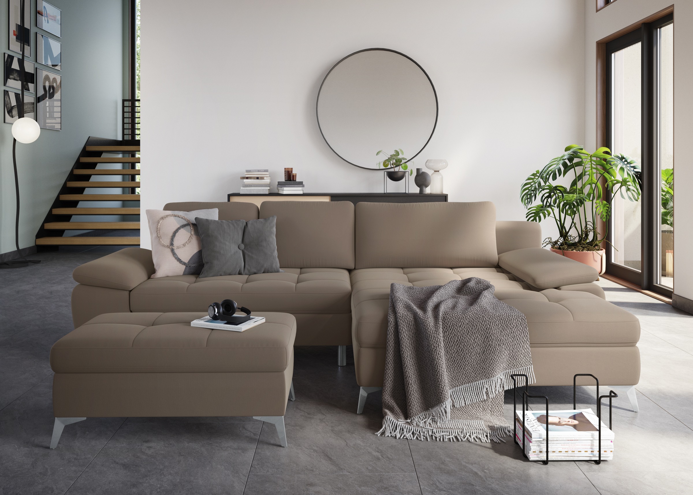 sit&more Ecksofa »Latigo L-Form«, mit Mega-Recamiere, wahlweise mit Bettfunktion und Bettkasten