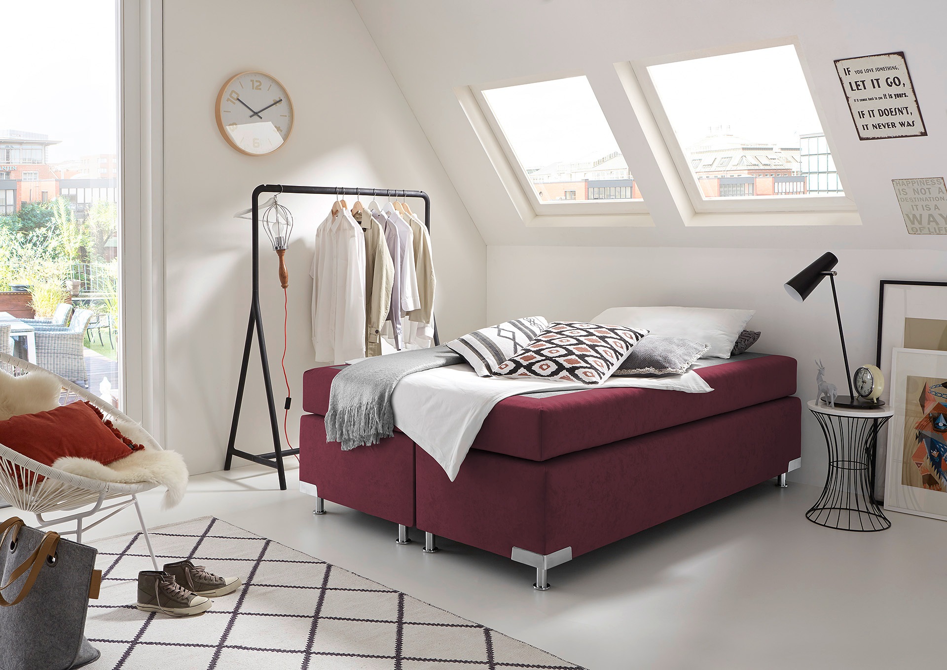 Westfalia Schlafkomfort Boxspringbett »Holland« ohne Kopfteil, frei im Raum günstig online kaufen