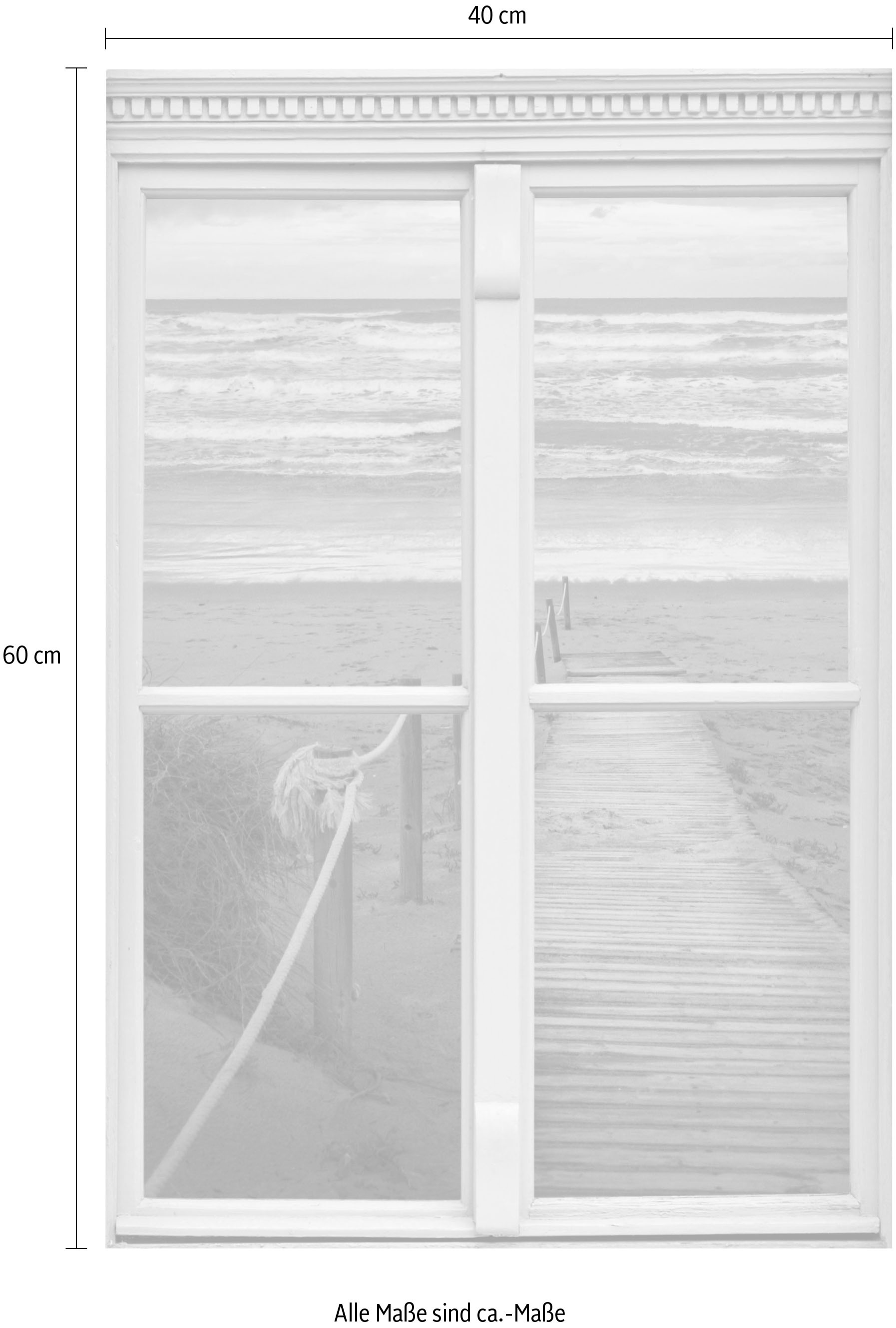 queence Wandsticker »Pfad zum Meer«, Wandsticker, Wandbild, selbstklebend, 3D, Fenster