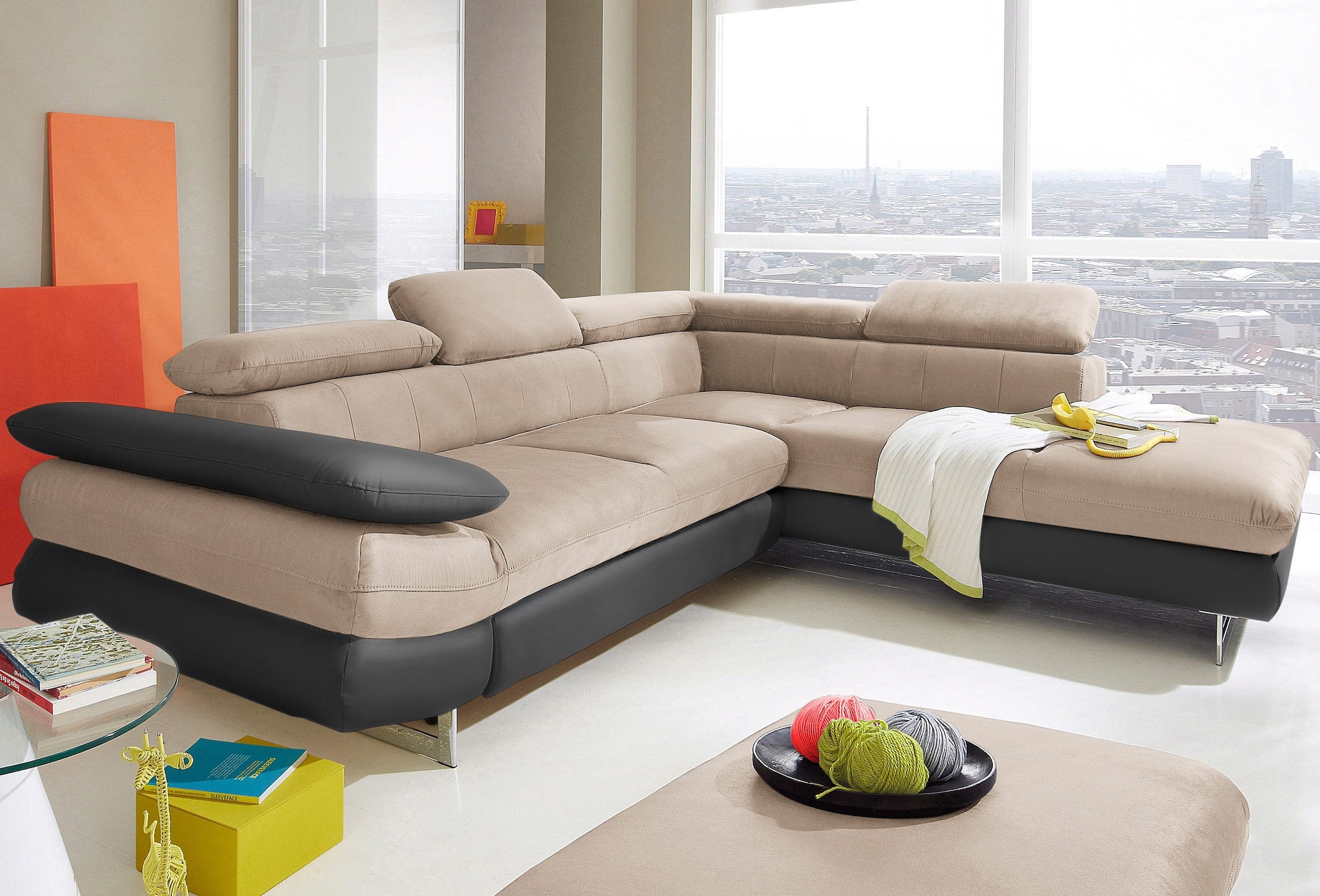 INOSIGN Ecksofa "Solution L-Form" mit Arm- & Kopfteilverstellung, wahlweise günstig online kaufen