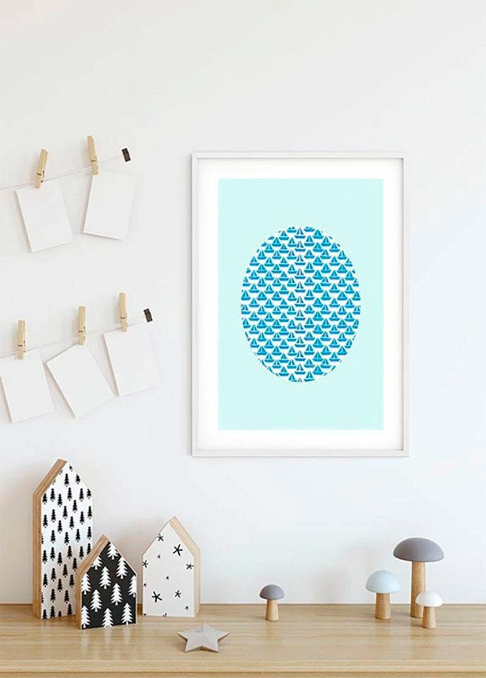 Komar Bild »Shelly Patterns Aqua«, Formen-Kunst, (1 St.), Wandbild zur Dekoration - ohne Rahmen