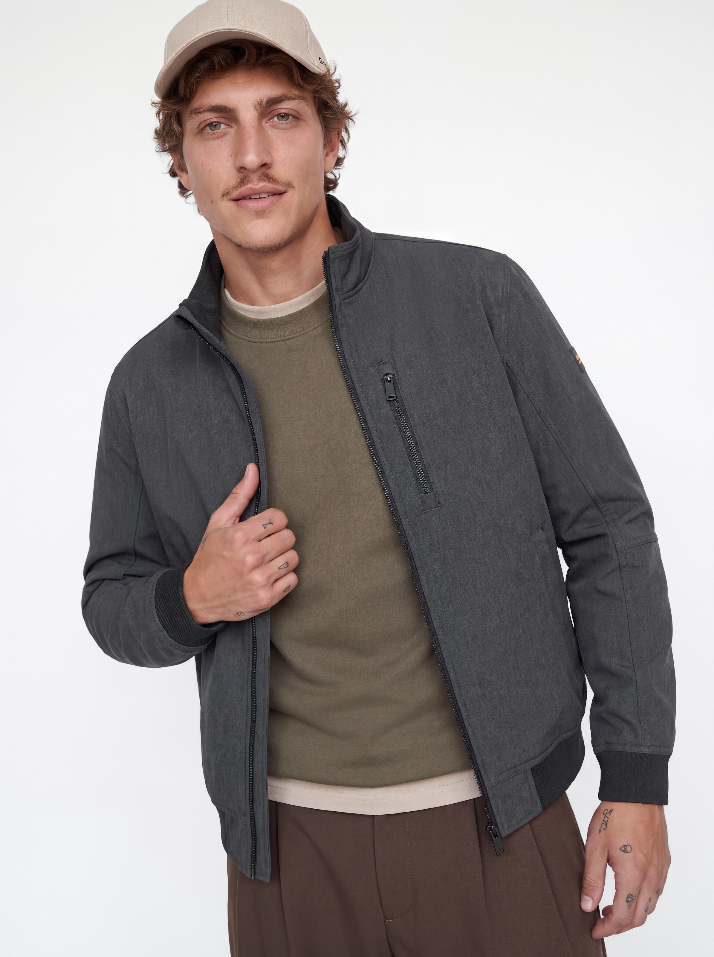 Jack & Jones Softshelljacke »JJELIAM SOFTSHELL BOMBER NOOS« Kunstfaser, regular fit