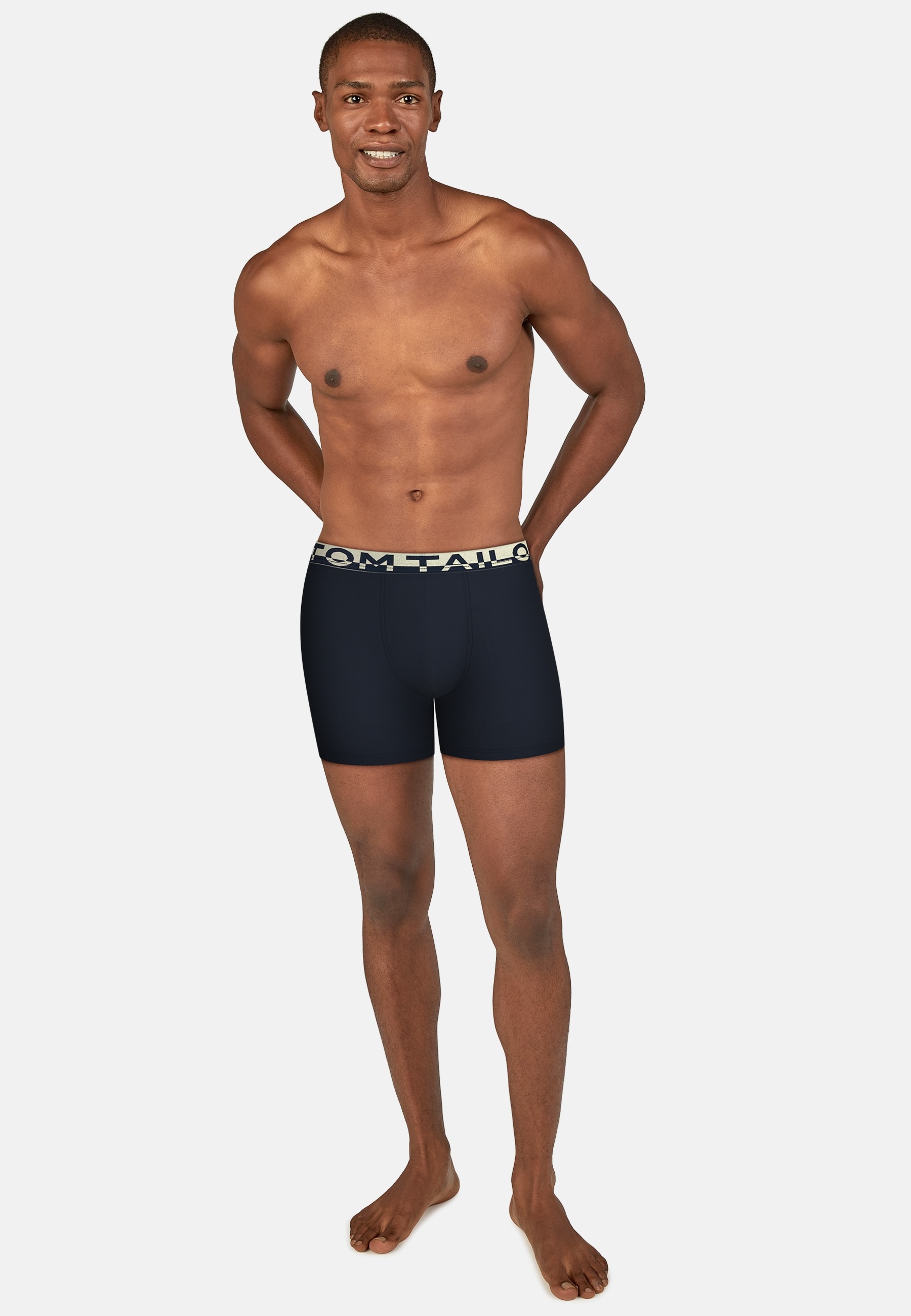 TOM TAILOR Boxershorts, (4 St.), mit elastische Gummibund mit hellem Markenschriftzug