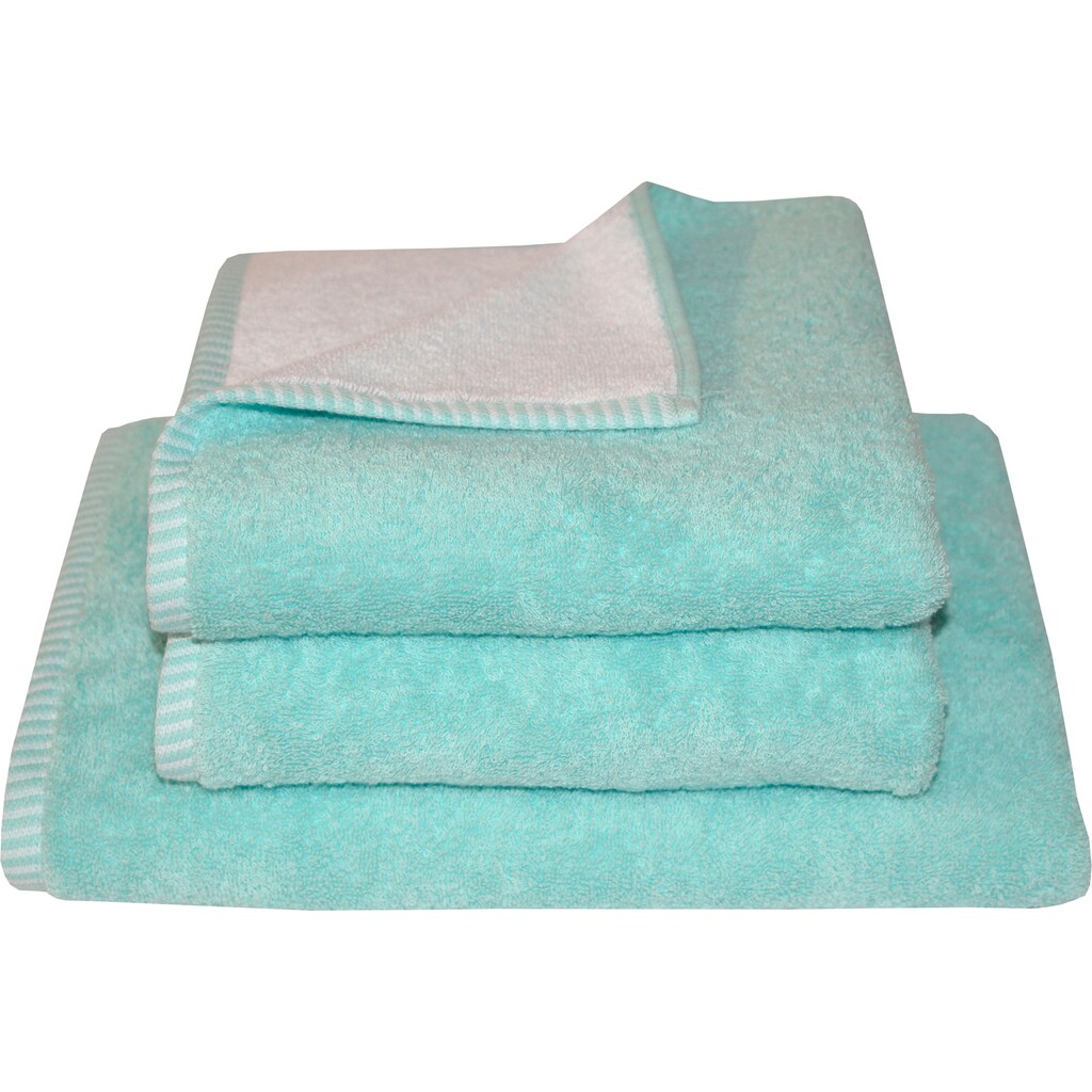 Dyckhoff Handtuch Set »Cool Mint Doubleface«, (Set, 3 St., 2 Handtücher (50x100 cm)-1 Badetuch (70x140 cm)