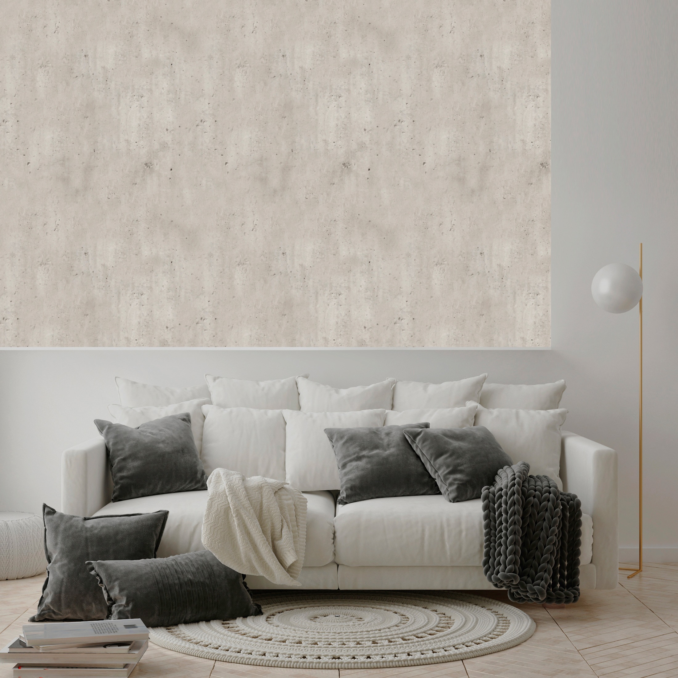 queence Vinyltapete »Hope«, bedruckt-clean-unifarben-minimalistisch-Abriebeffekte-Steinoptik, 90x250cm, selbstklebend, kinderleichte Anbringung, Sticker