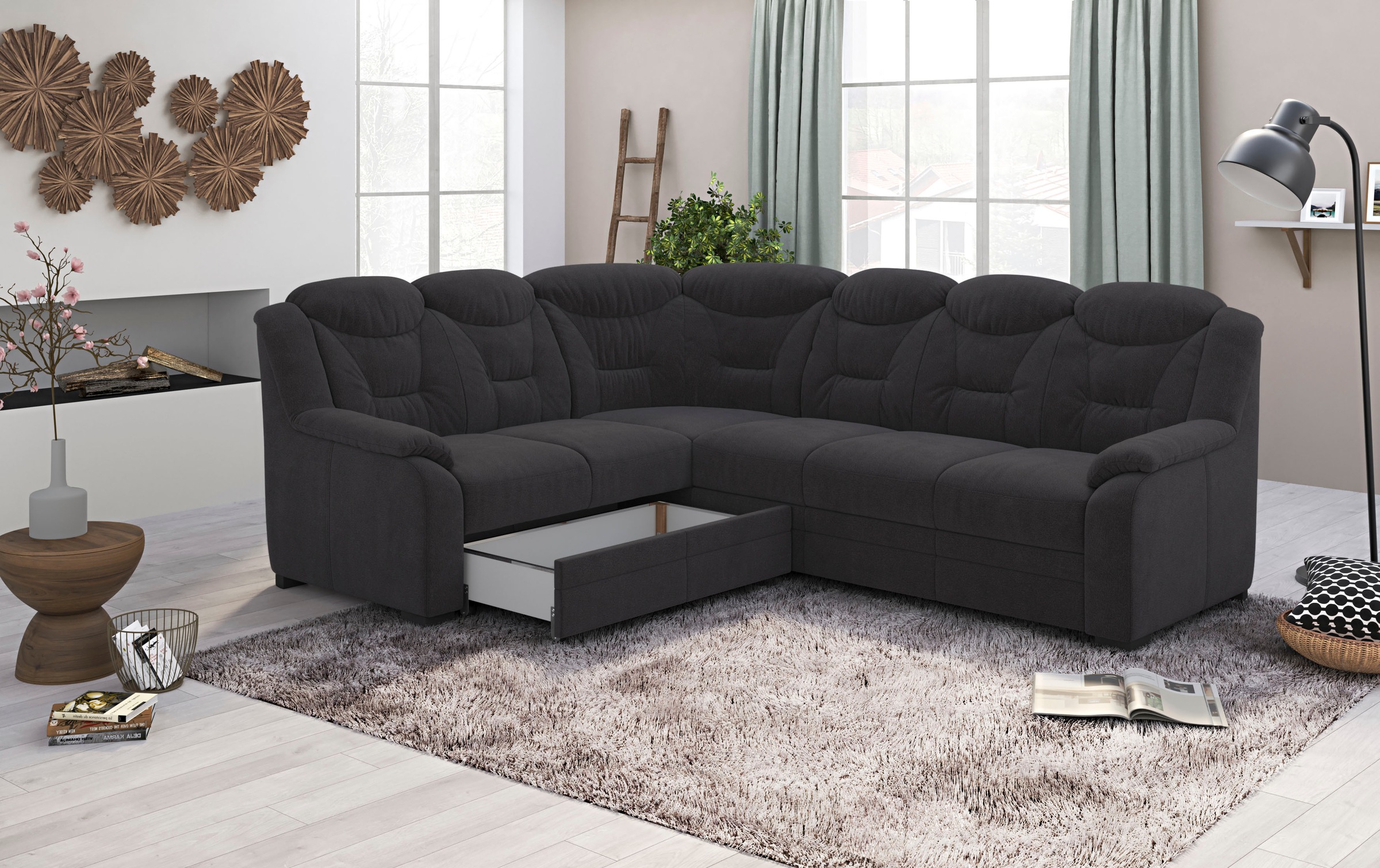 COTTA Ecksofa »Marcus L-Form«, wahlweise mit Bettfunktion & Stauraum