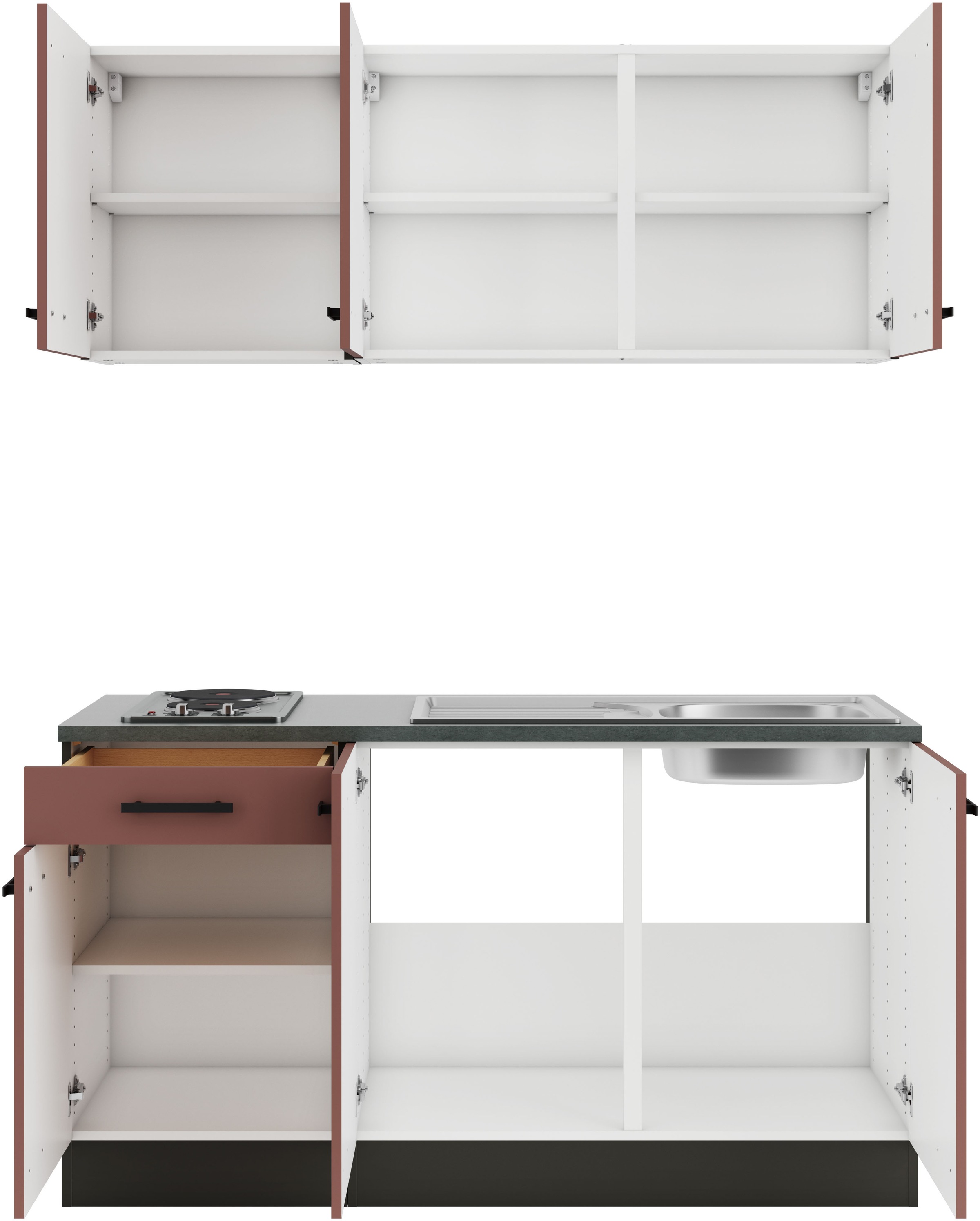 OPTIFIT Pantryküche »Palma«, Breite 150 cm, wahlweise mit Unterbaukühlschrank oder Kochfeld