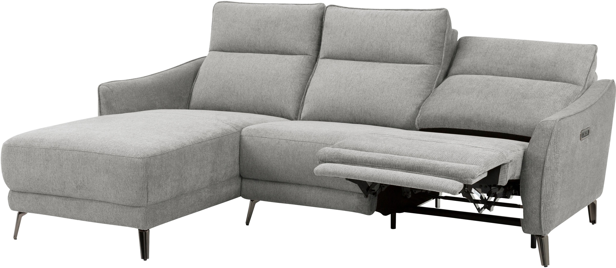 INOSIGN Ecksofa »TAYLER 3-Sitzer, L-Form (Breite 239cm), elektr. Relaxfunktion, USB A/C«, und Recamiere, Liegefunktion durch Recliner, Federkernpolsterung