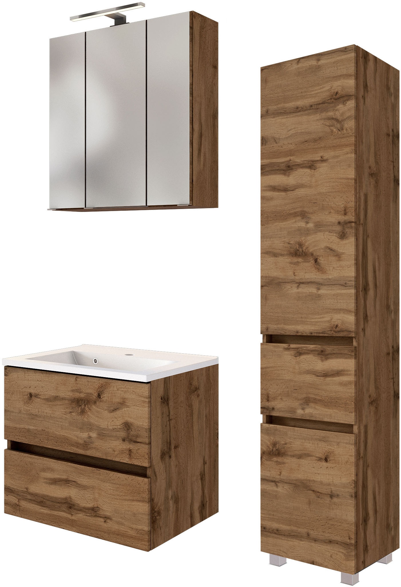 welltime Badmöbel-Set »Welltime Möbel Baabe Waschtisch-Set 3tlg. oder 5tlg. günstig online kaufen