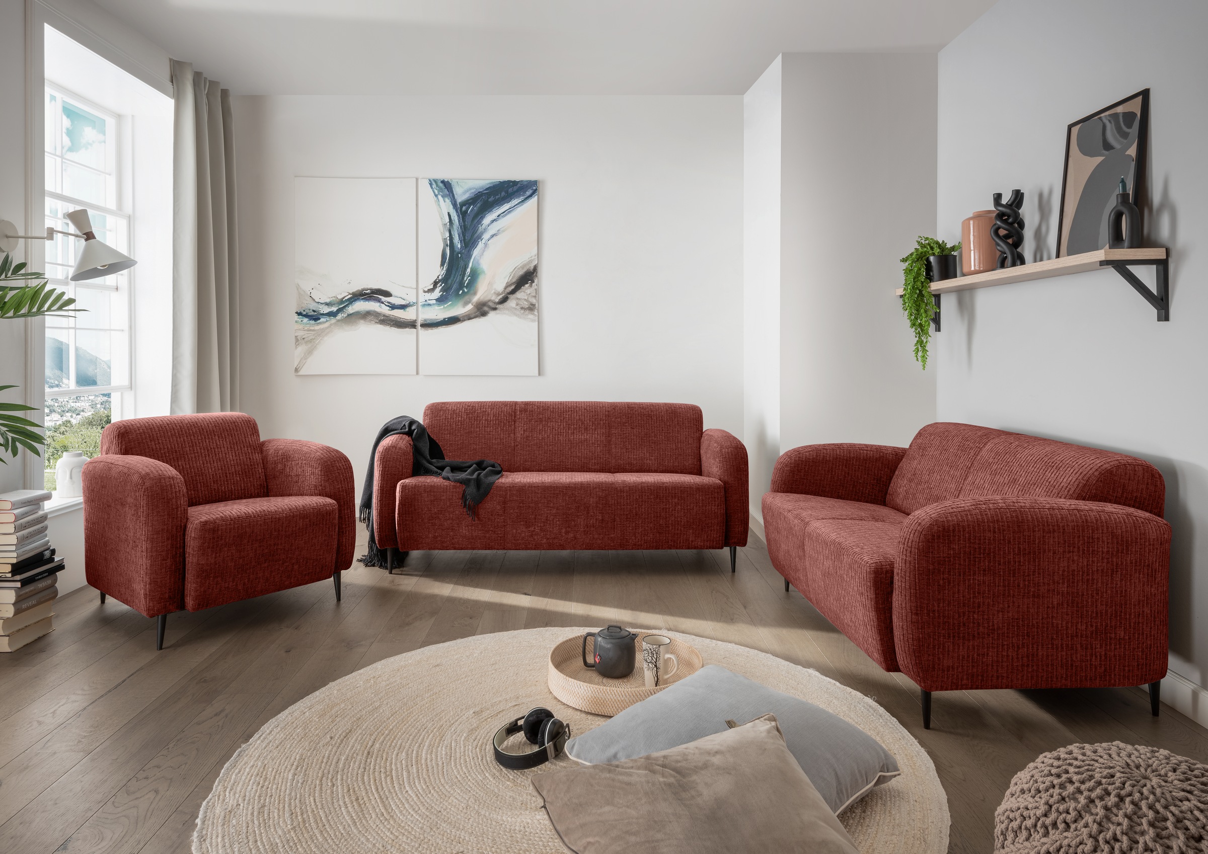 Home affaire Polstergarnitur »Marone« Set, 3-Sitzer, 2-Sitzer, Sessel, 3 St günstig online kaufen