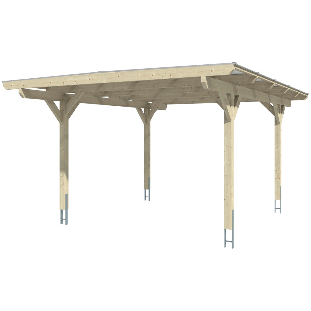 Skanholz Einzelcarport »Odenwald«, Leimholz-Nordisches Fichtenholz, 326 cm, weiß