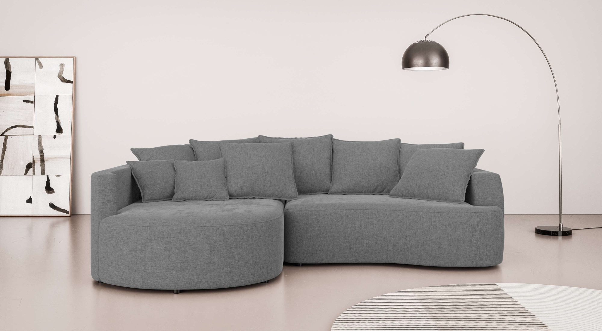 Home affaire Ecksofa »Kahekili, Schlafsofa mit Bettkasten, Maße B/T/H: 255/ günstig online kaufen