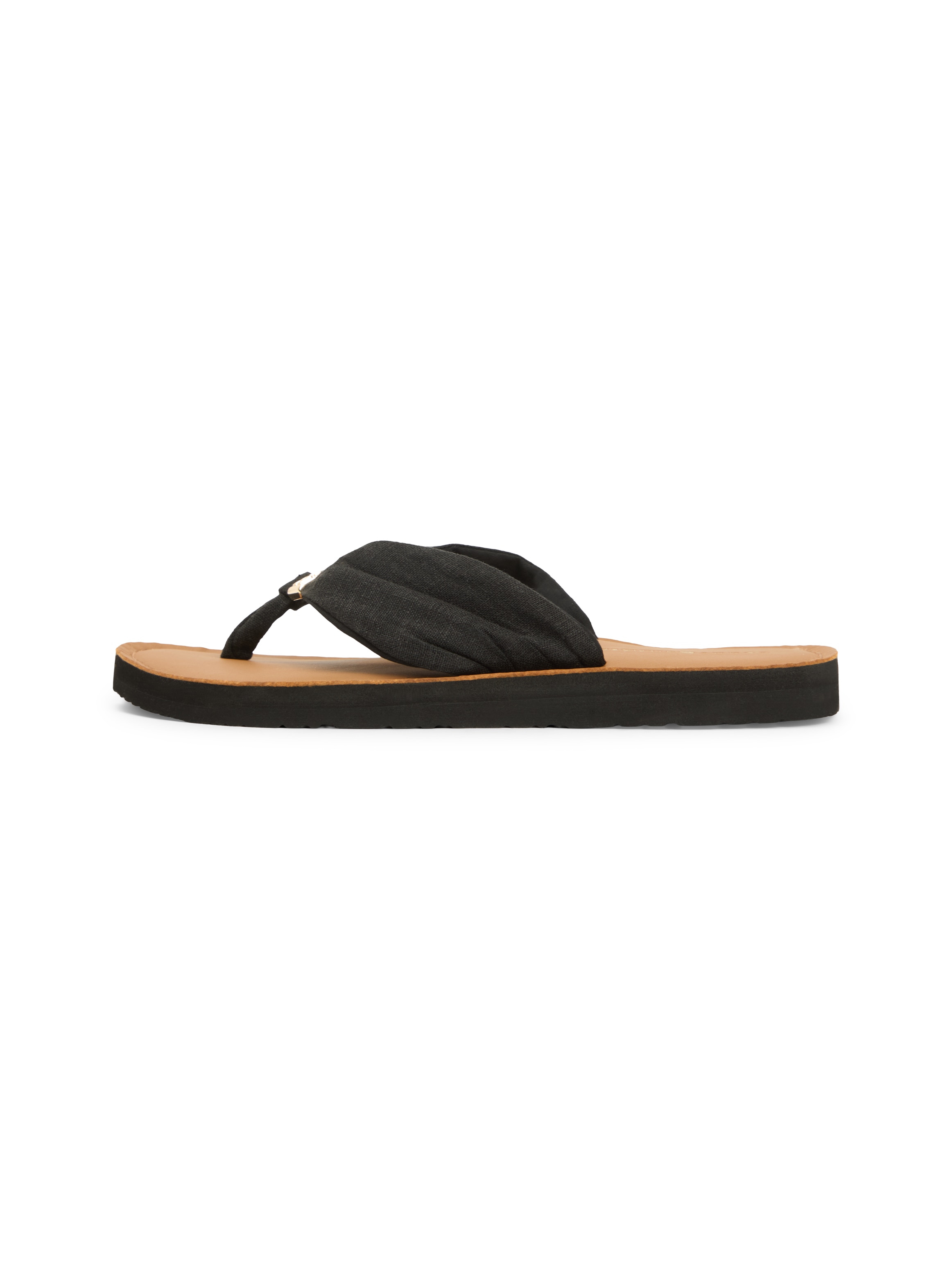 Tommy Hilfiger Zehentrenner »TH LTR FOOTBED SUMMER SANDAL«  Sommerschuh, Strandschuh, Dianette, Flat mit Logoemblem