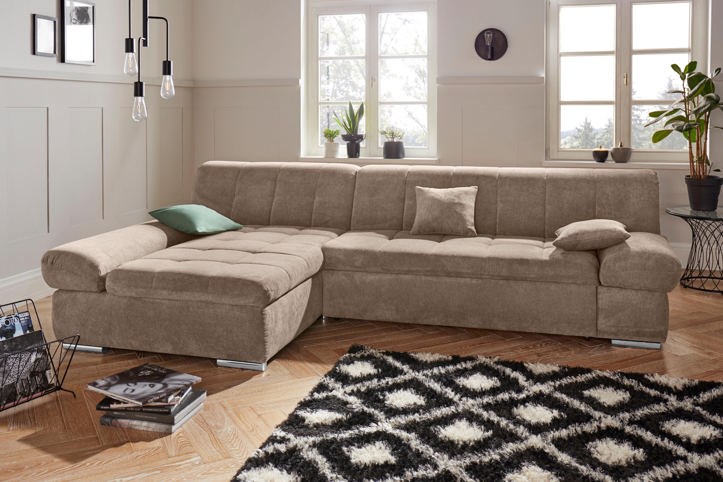 DOMO collection Ecksofa »Mona L-Form«, wahlweise mit Bettfunktion