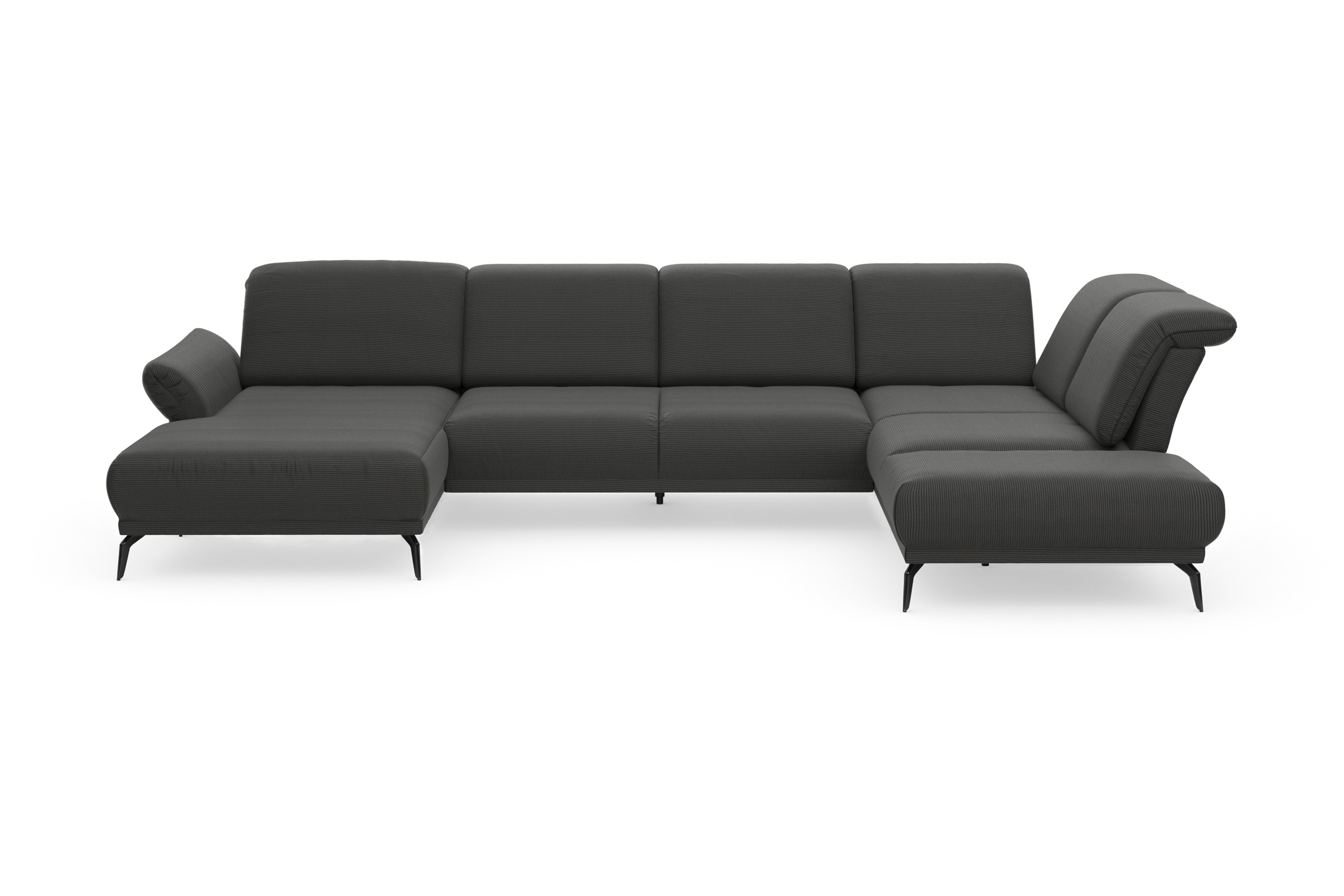 INOSIGN Wohnlandschaft »Coco U-Form«, Sitztiefen-, Arm- und Kopfteilverstellung, Cord-Bezug, Fußhöhe 15 cm