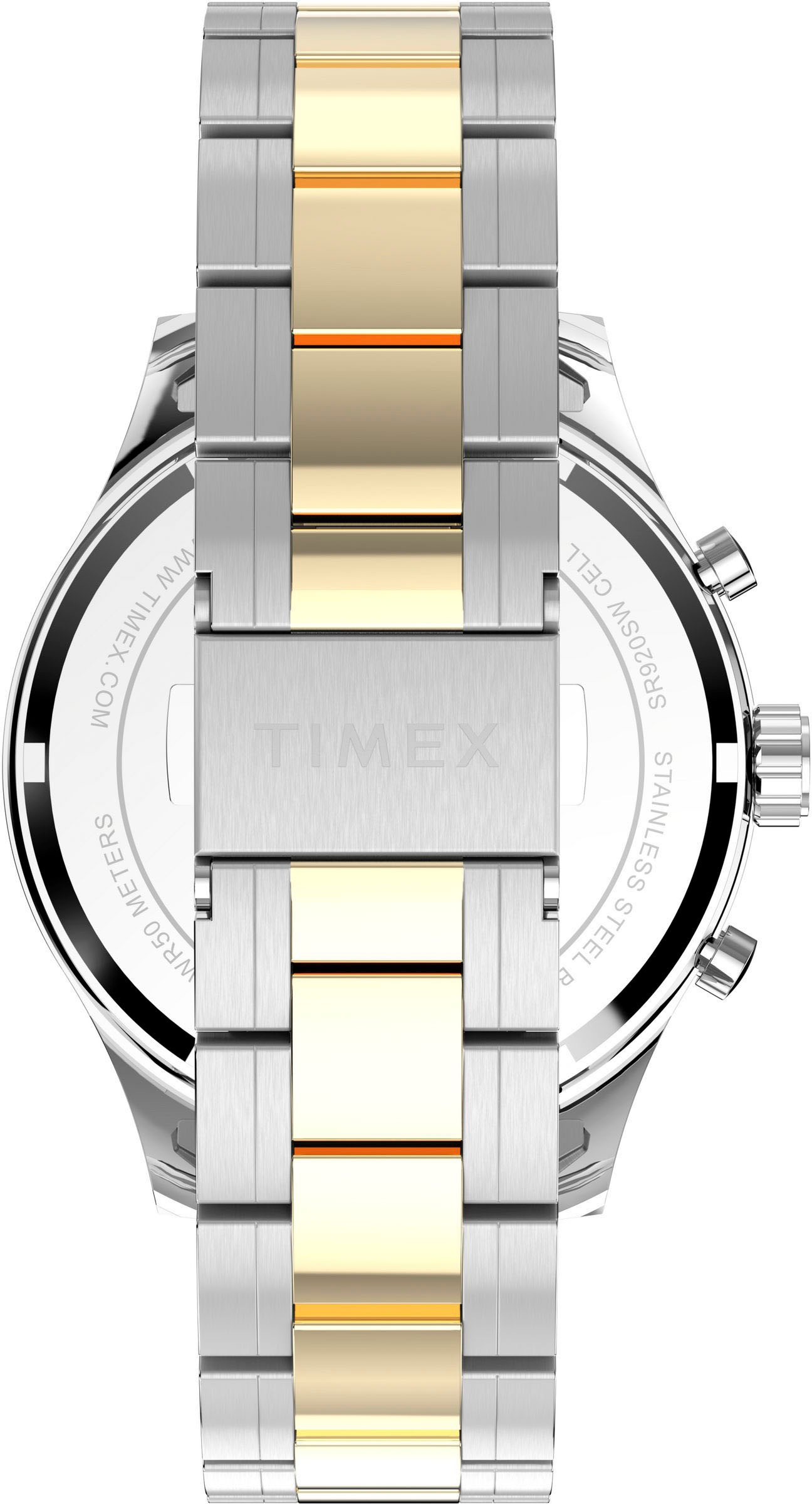 Timex Chronograph »DRESS CHRONO«, Quarzuhr, Armbanduhr, Herrenuhr,Edelstahlarmband,Stoppfunktion,Tag