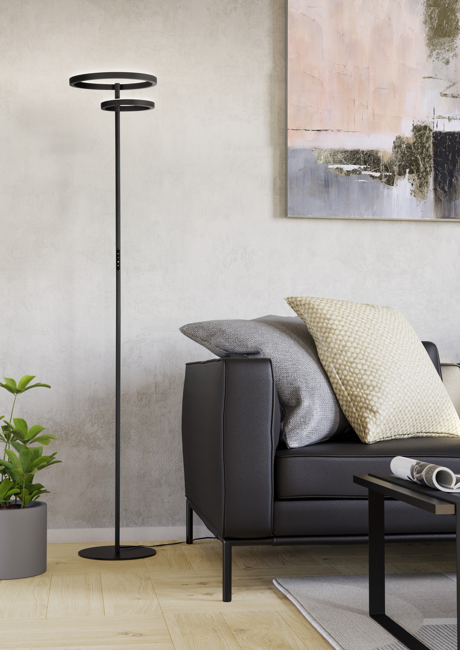 EGLO Stehlampe »CASTELPOTO 1 Stehlampe - Stahl - LED;LED - 16W;12W - IP20« LED-Modul 1 Stk. Kaltweiß | Neutralweiß | Warmweiß Standleuchte, Leselampe, Wohzimmer, Schlafzimmer, L43 x B30 x H180 cm