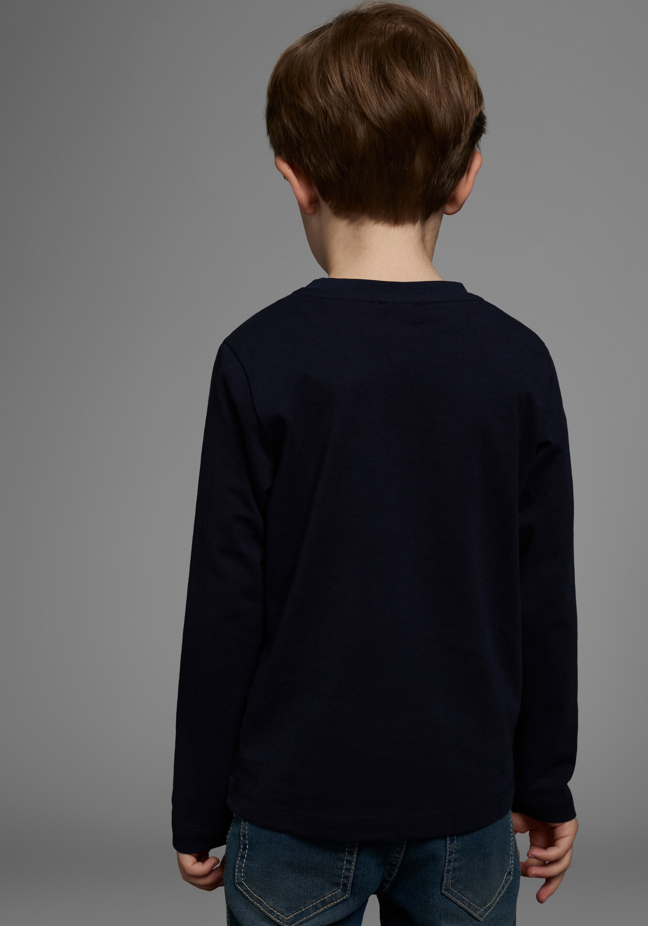 KIDSWORLD Langarmshirt »FLYING DINO«, Langarm, Basic-Passform, bedruckt, Rundhalsausschnitt