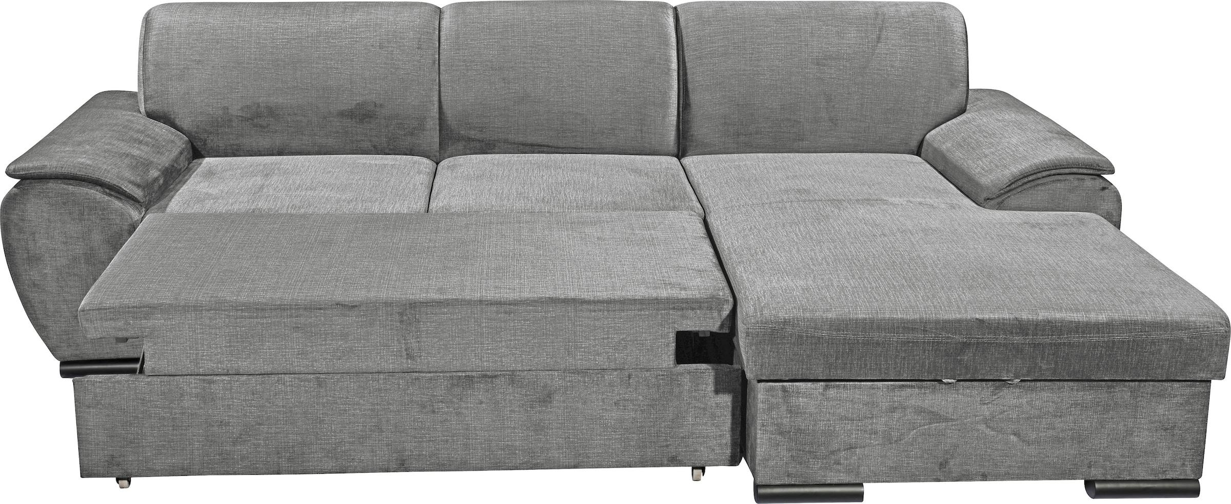 ED EXCITING DESIGN Ecksofa »Tampa L-Form«, mit Bettfunktion, Bettkasten & 3 Nierenkissen